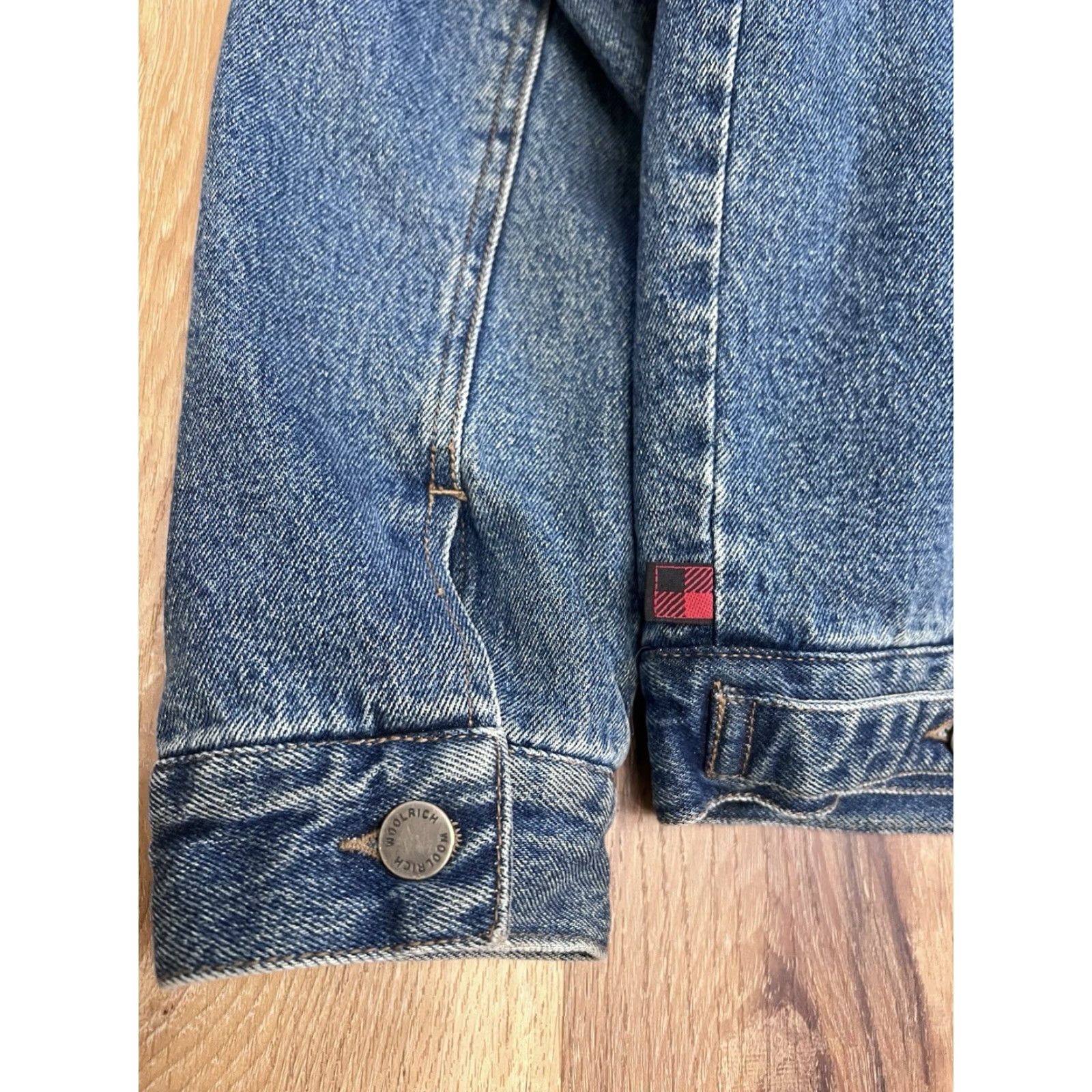 Vintage Woolrich Jacket Mens M Blue Denim Lined Insulated Polyester Lining Casual Workwear Bomber Coat Short Jacket Size US M / EU 48-50 / 2 - 7 Thumbnail