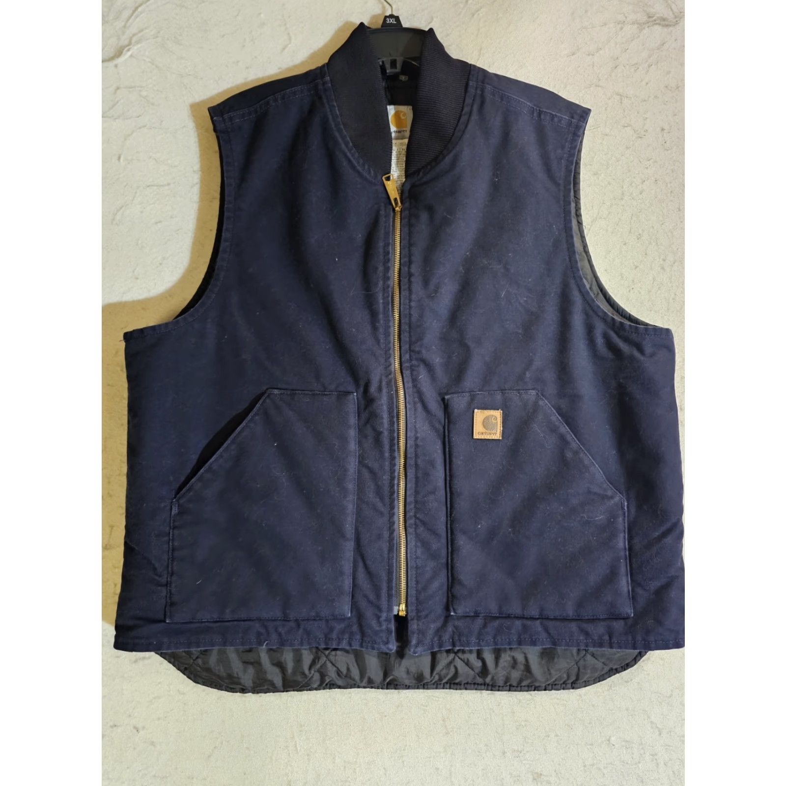 Carhartt VINTAGE Carhartt Vest Midi Midnight Blue V02 MDT Mens XL Reg Canvas Lined Zip Pockets All Seasons Workwear Logo 90s? Size US XL / EU 56 / 4 - 7 Thumbnail