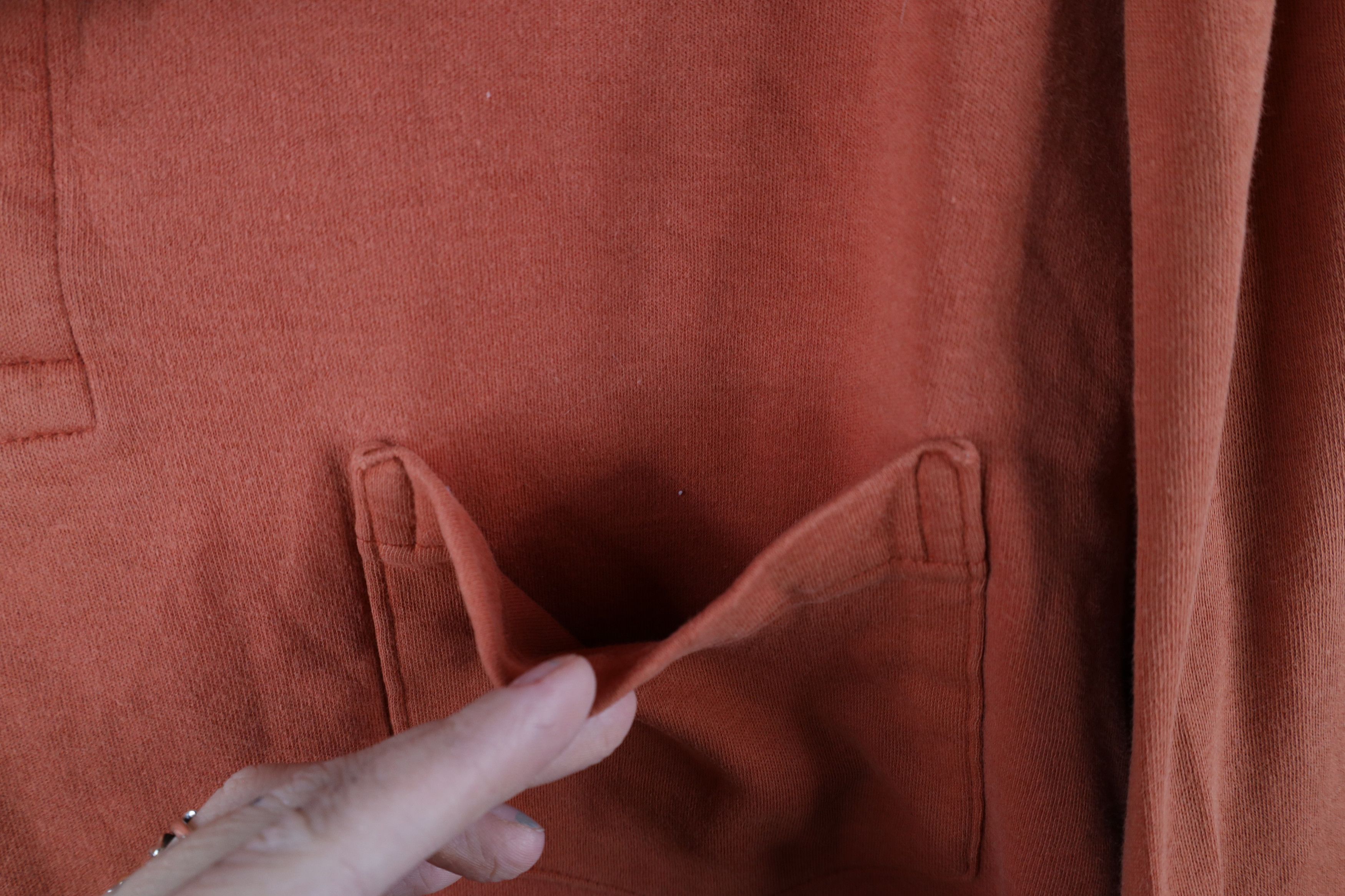 Lands' End × Vintage Vintage 90s Lands End Long Sleeve Rugby Polo Orange USA Size US L / EU 52-54 / 3 - 4 Thumbnail
