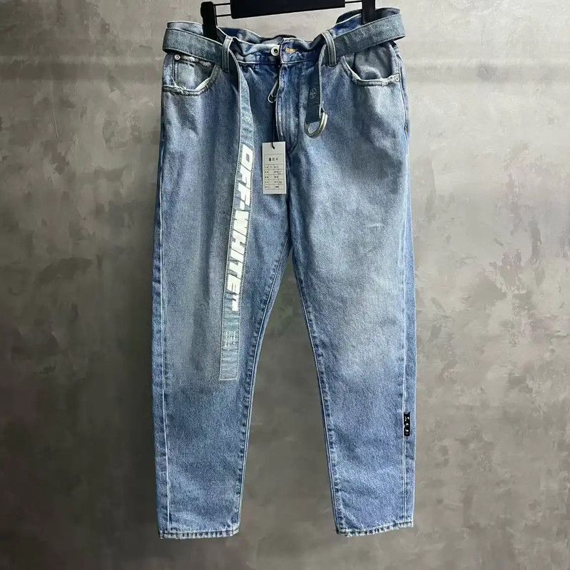 Off-White Off-White Blue Cotton Women's Jeans 0089 Size 28" / US 6 / IT 42 - 1 Thumbnail