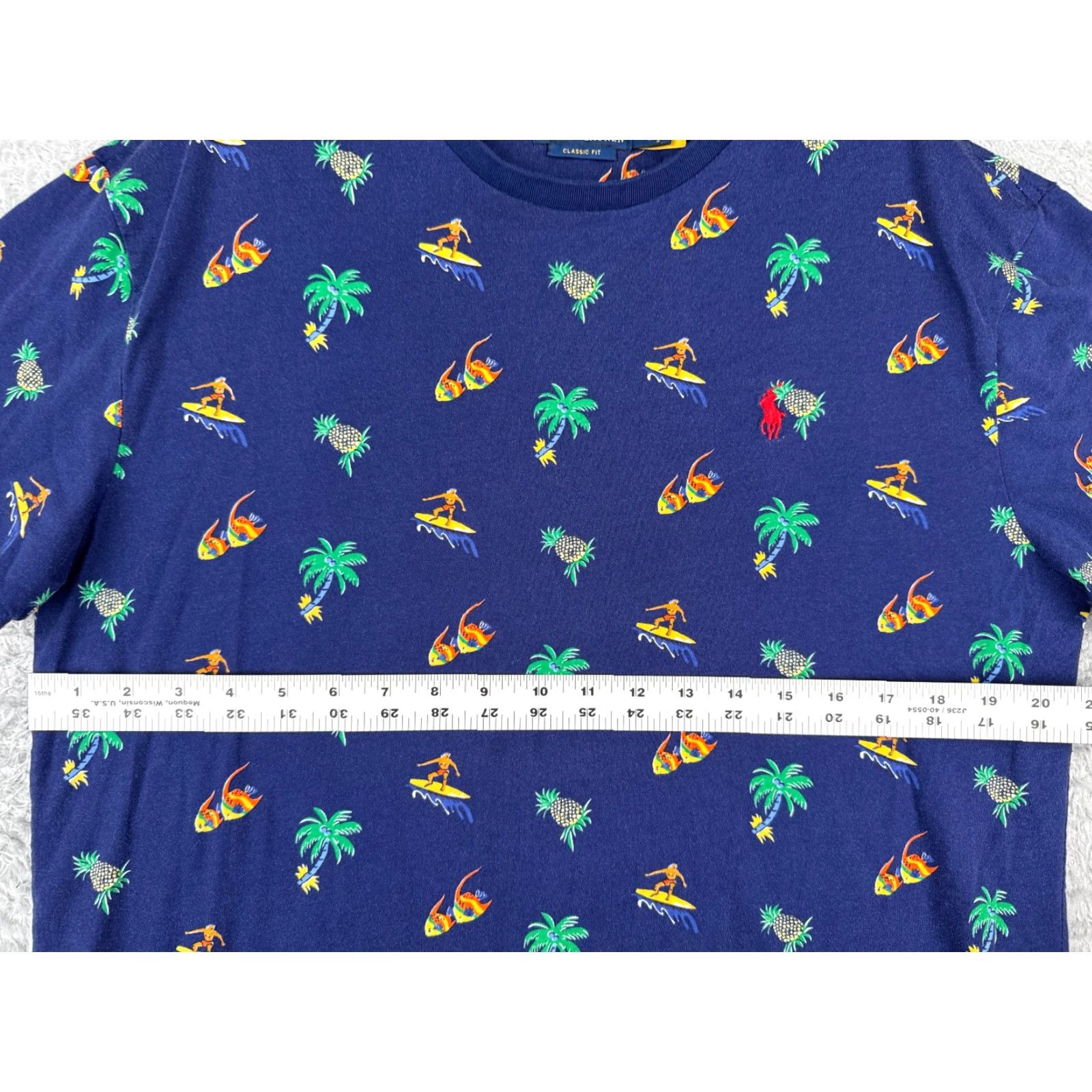 Ralph Lauren Polo Ralph Lauren Shirt Men Medium Blue 100% Cotton Crew Surfer Pineapple Palm Size US M / EU 48-50 / 2 - 7 Thumbnail