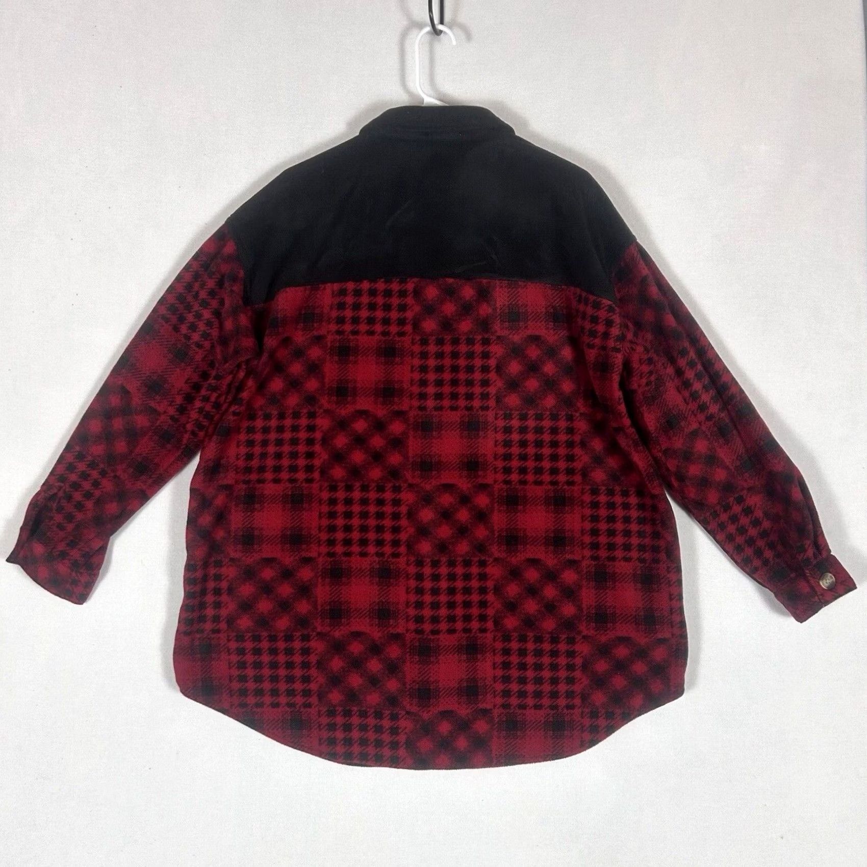 Vintage Maurices Plaid Flannel Jacket Shirt Womens XL Red Black Long Sleeve Fleece Quilted Pockets Size XL / US 12-14 / IT 48-50 - 6 Thumbnail