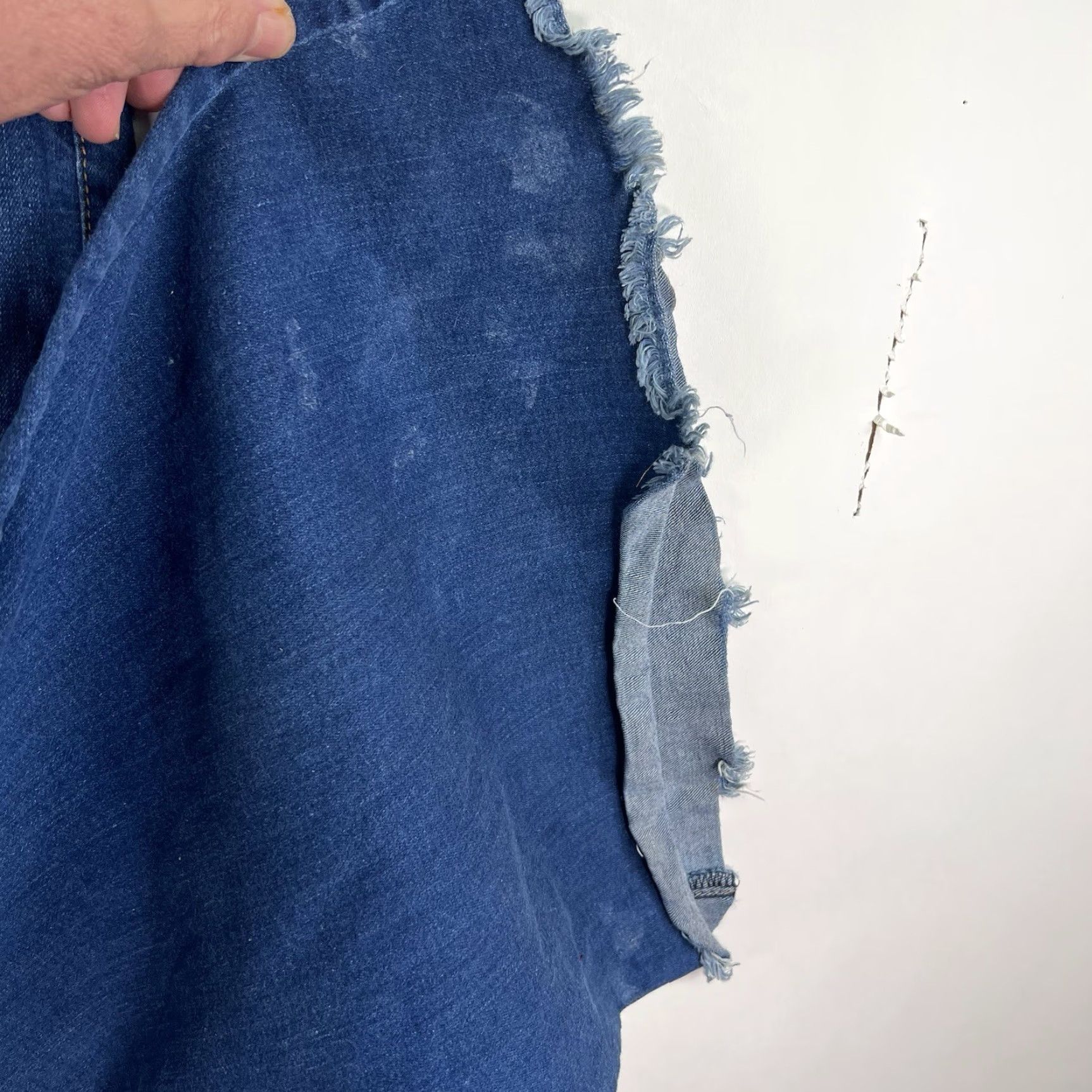 Denime Vibrant Jeans Flared Distressed Denim 30X34 Blue Womens Size 13 (30) 5-Pocket High Rise Flare 80s 90s Bohemian Hipster College Festival) Mens Womens Size 34" / US 12 / IT 48 - 5 Thumbnail