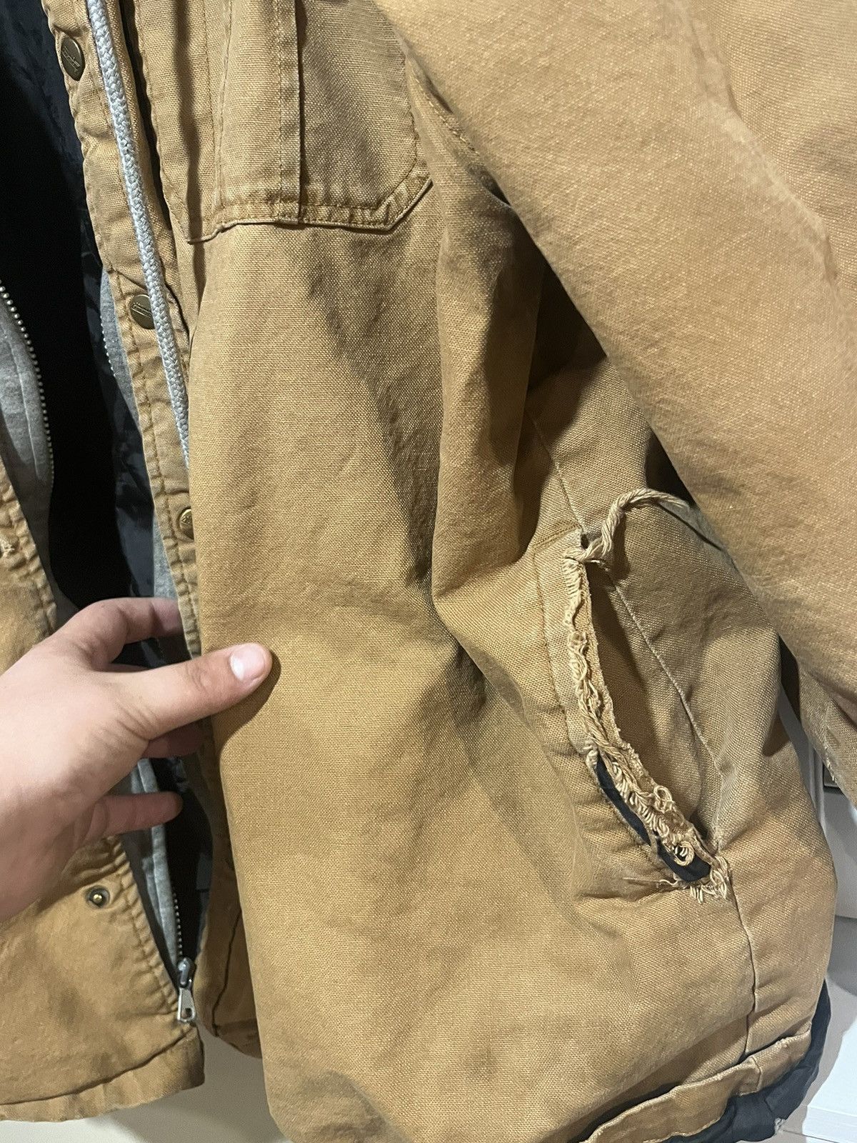 Vintage Dickies Brown Distressed Hooded Jacket / 3XL Size US XXL / EU 58 / 5 - 6 Thumbnail