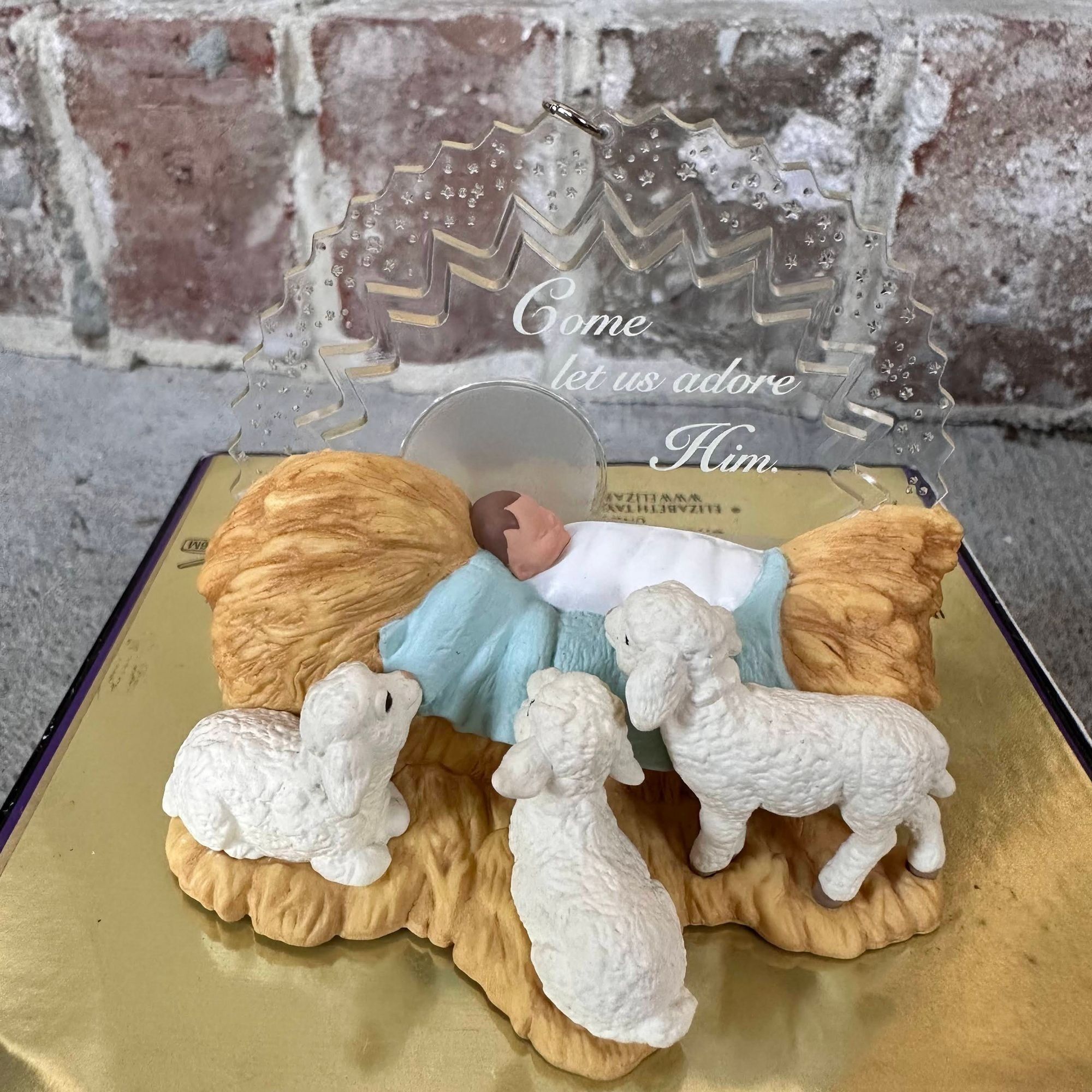 Vintage Hallmark Child of Wonder Christmas Ornament 1999 Manger Baby Size ONE SIZE - 4 Thumbnail
