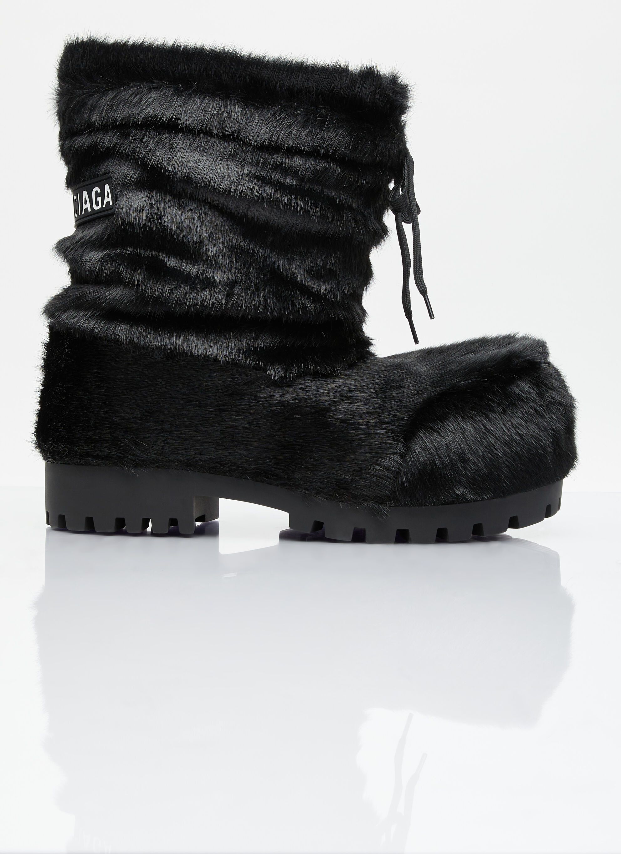 Balenciaga Black Alaska Fake Mink Fur Low Boots Size US 7 / EU 40 - 1 Thumbnail