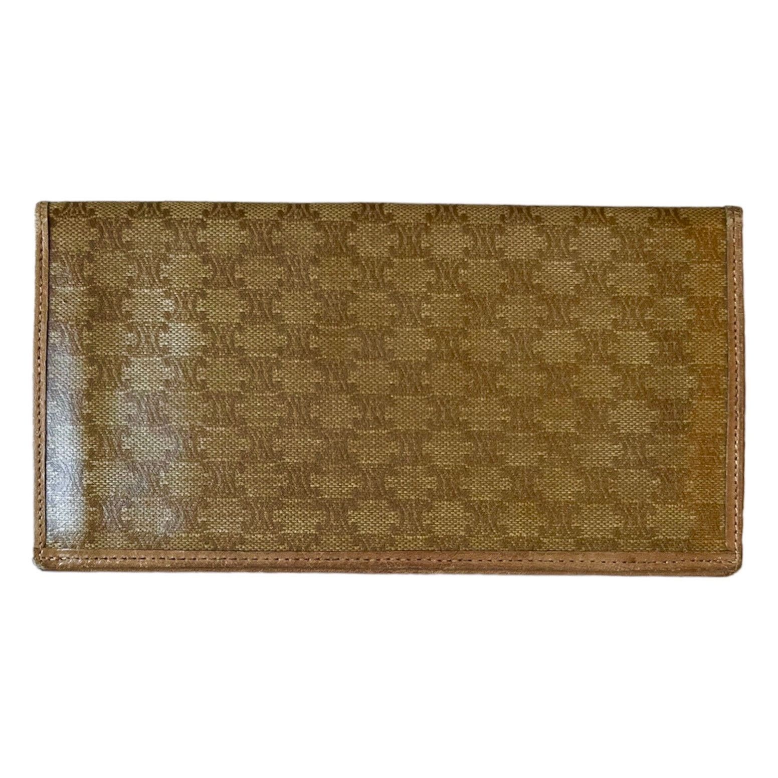 Celine Vintage Céline Macadam Checkbook Wallet Beige Size ONE SIZE - 1 Thumbnail