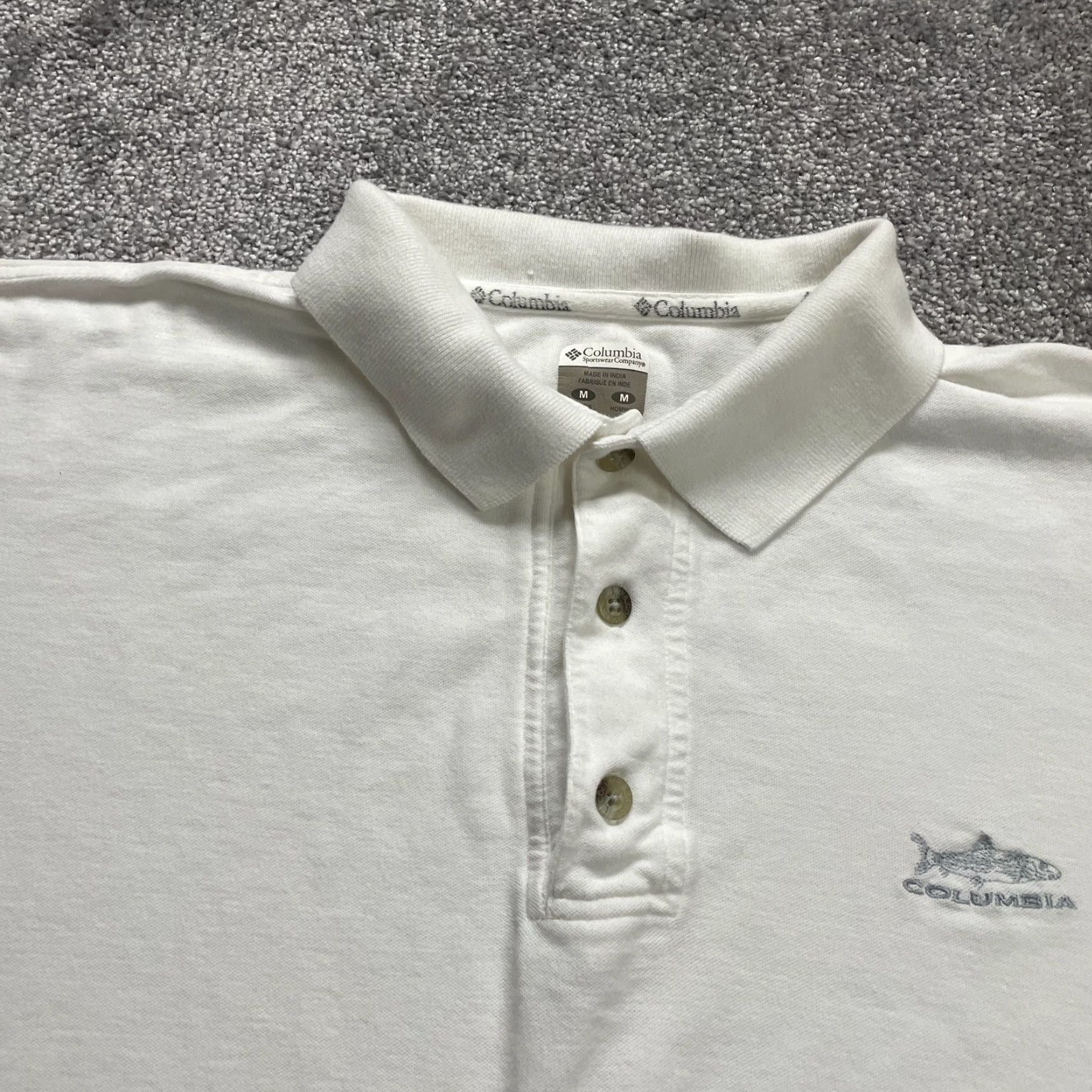 Vintage Columbia Polo Shirt Men Medium White Short Sleeve Active Golf Rugby Casual Mens Size US M / EU 48-50 / 2 - 3 Thumbnail