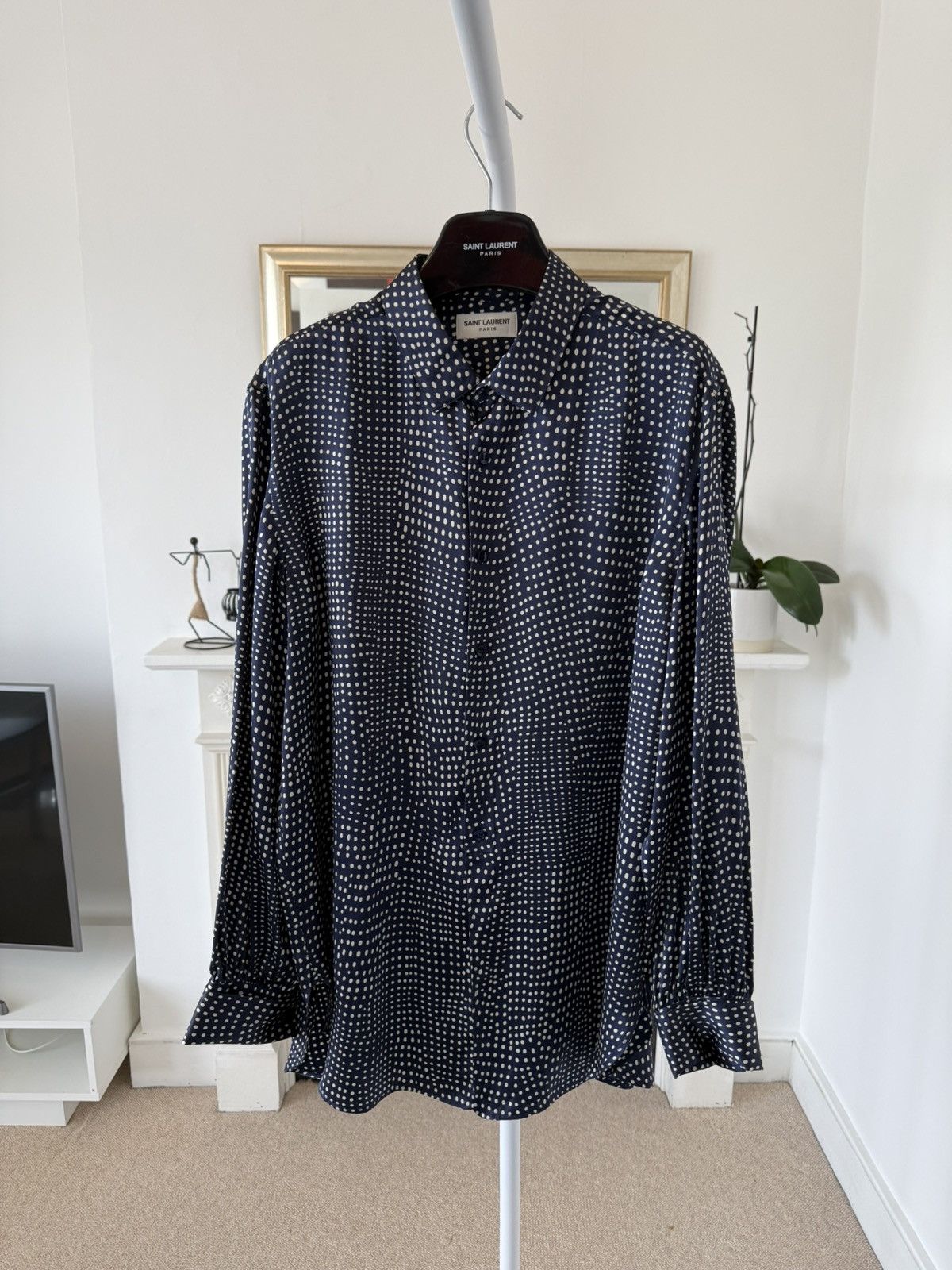 Saint Laurent Paris SS21 Saint Laurent Silky Polka Dot Shirt Size US M / EU 48-50 / 2 - 4 Thumbnail