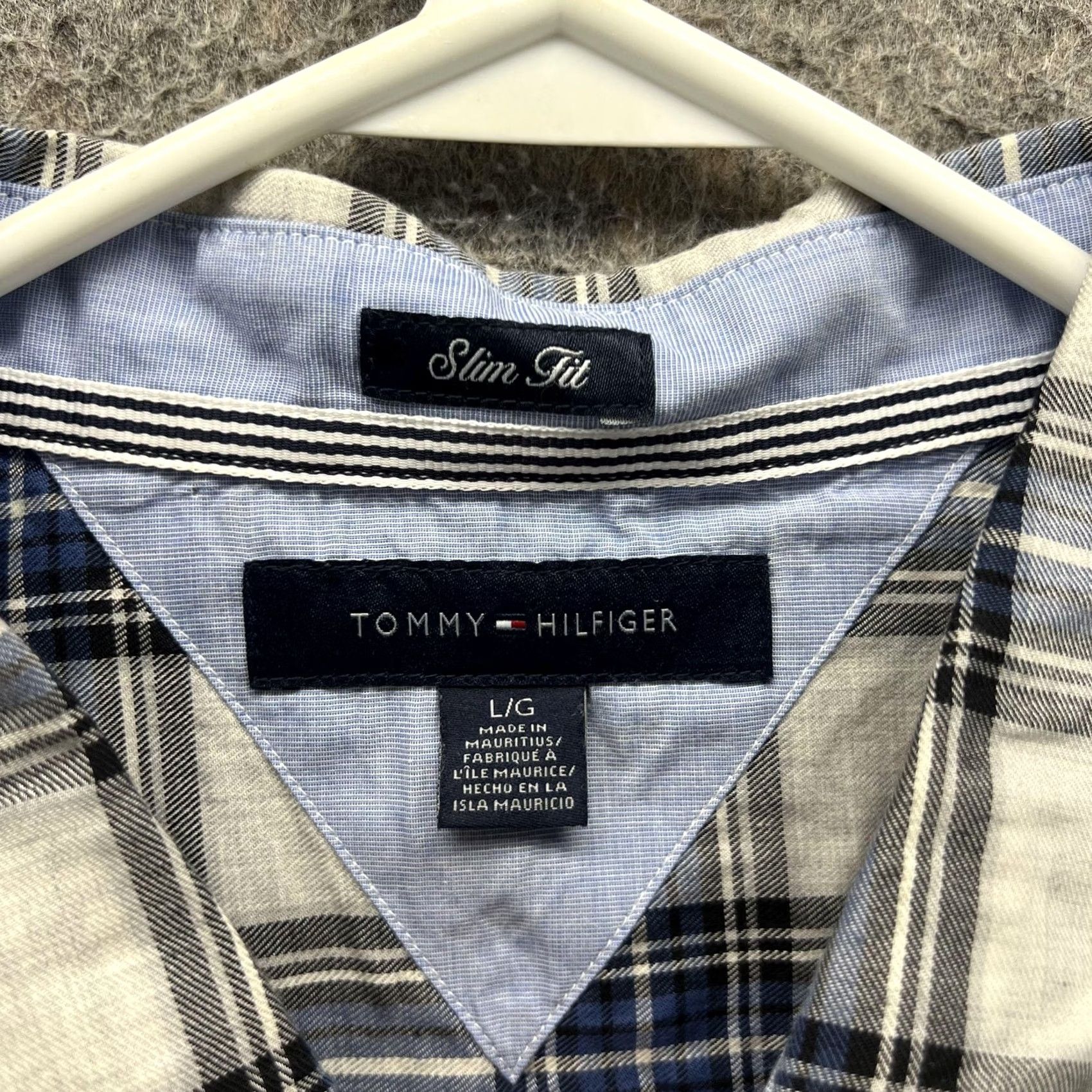 Tommy Hilfiger Tommy Hilfiger Shirt Mens L Blue Gray Plaid Slim Fit Button-Down Casual Shirt Size US L / EU 52-54 / 3 - 3 Thumbnail