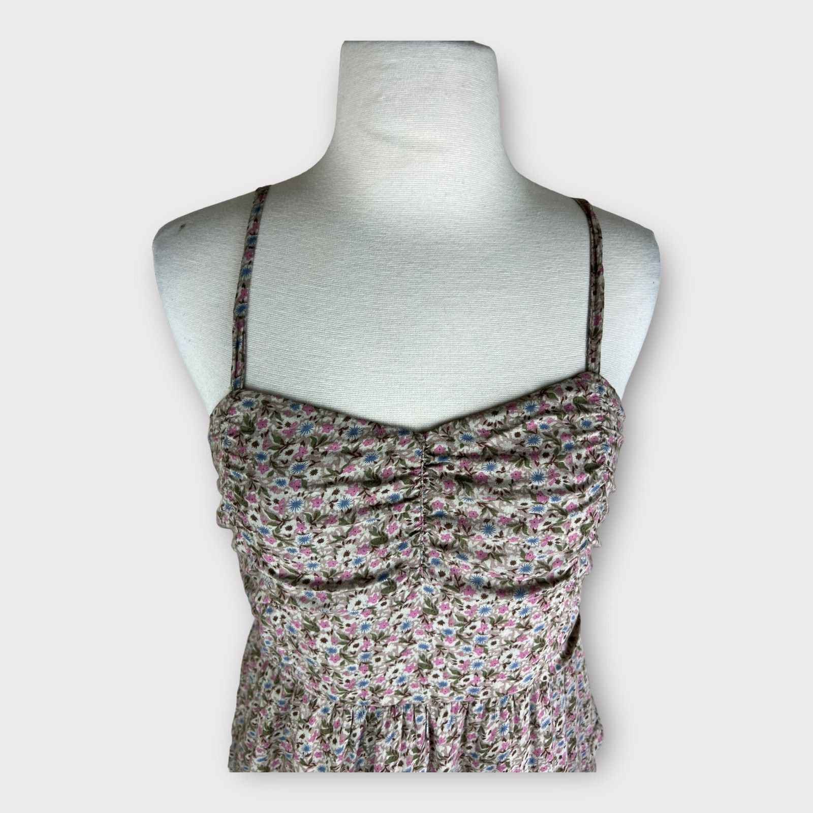 Vintage Mine... | Vintage Y2K Floral Tiered Ruffle Boho Dress Size S / US 4 / IT 40 - 5 Thumbnail