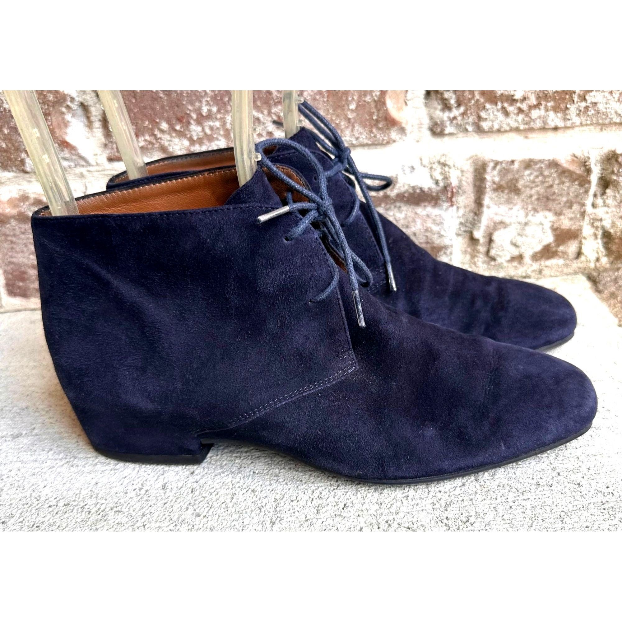 Aquatalia × Vintage Aquatalia Blue Suede Chukka Boots Lace Up Ladies 6 Italy Size US 6 / IT 36 - 1 Thumbnail