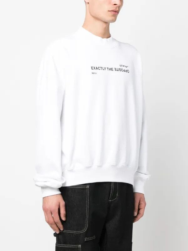 Off-White o1gr1nt0425 Spiral Opp Boxy Crewneck Sweatshirt in White Size US XL / EU 56 / 4 - 4 Thumbnail