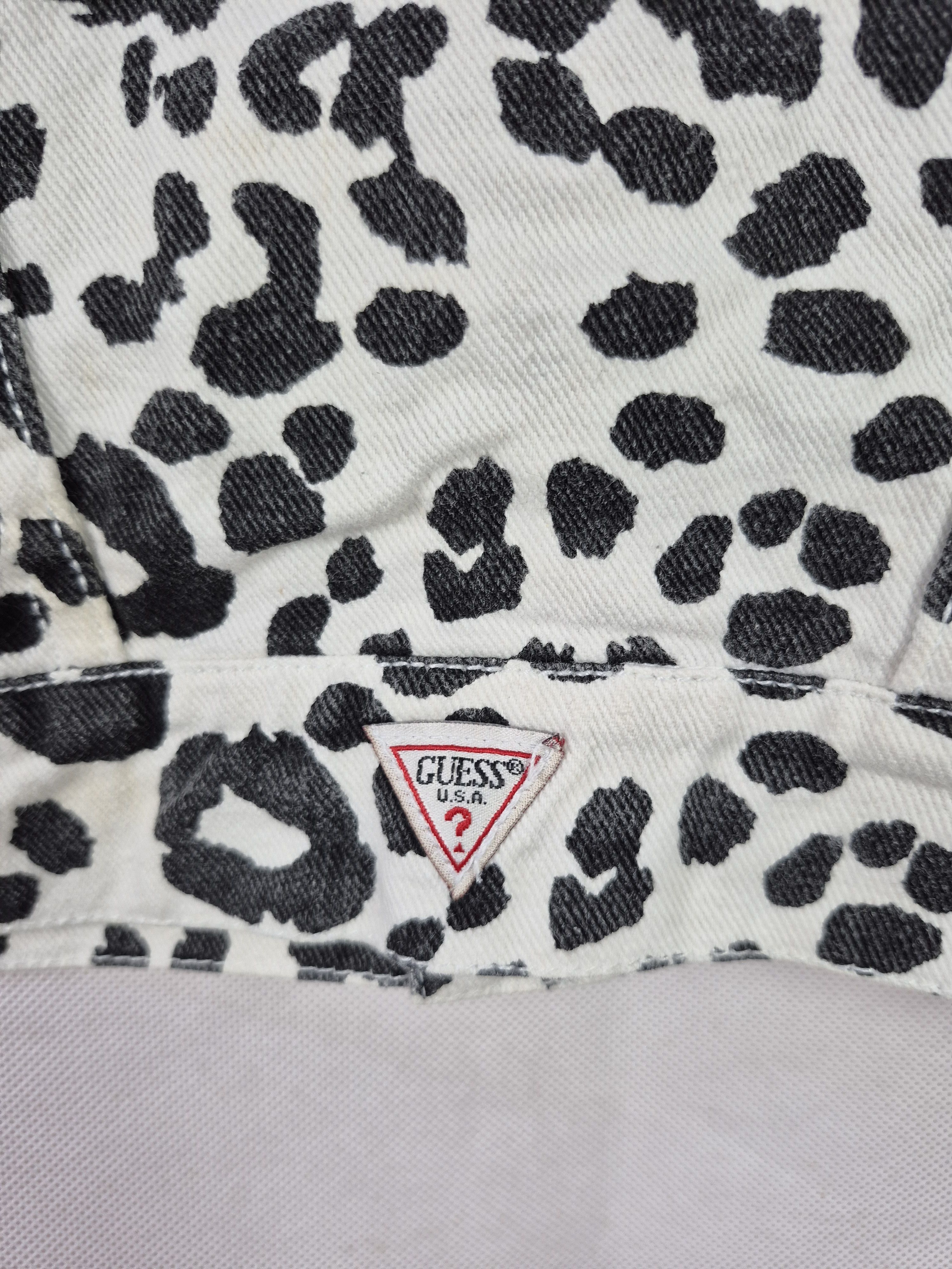 Guess 🔥 Vintage Baby Guess Leopard Print Denim Jacket Size XXS / US 00 / IT 34 - 10 Thumbnail