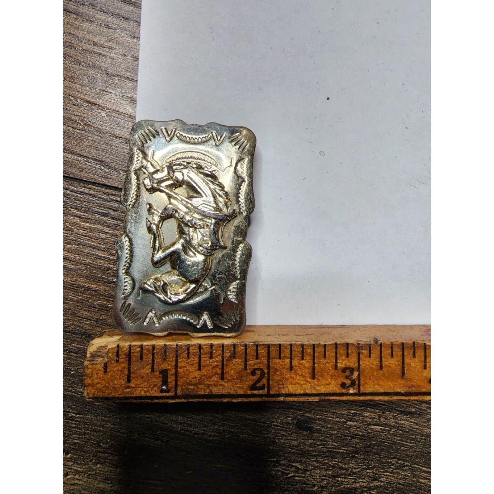 Vintage VINTAGE 1980s Western Belt Buckle Nickel Silver Horse Cowboy Unisex Size ONE SIZE - 3 Thumbnail