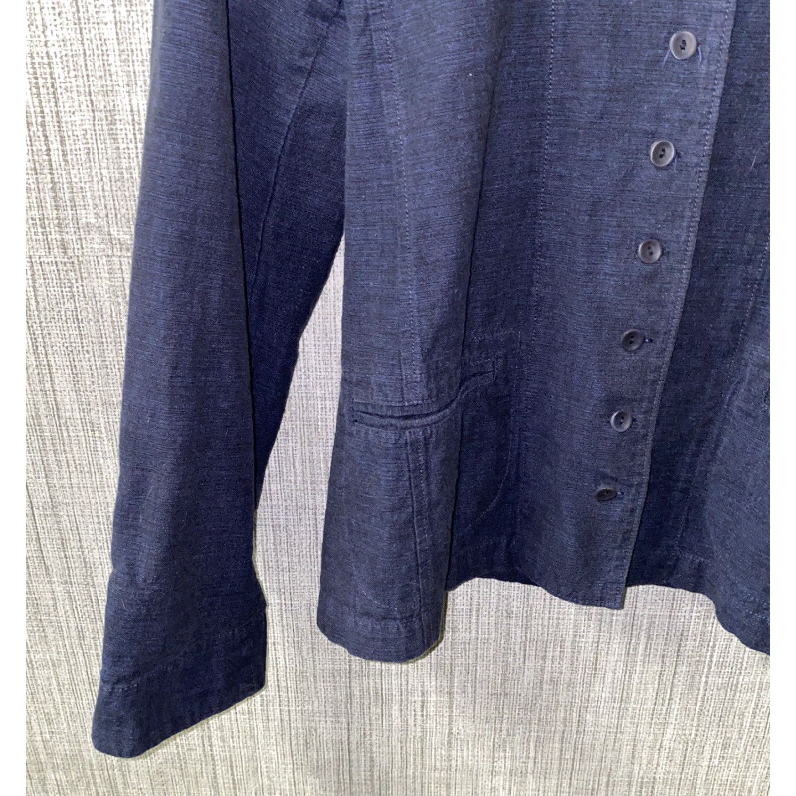 Eileen Fisher EILEEN FISHER Blouse Womens Size S Long Sleeve Navy Blue Cotton Casual Size S / US 4 / IT 40 - 4 Thumbnail
