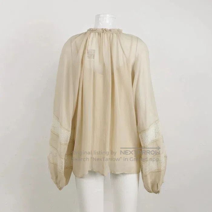 Max Mara Maxmara Studio Silk Solid Round Neck Top. Size XL / US 12-14 / IT 48-50 - 2 Thumbnail