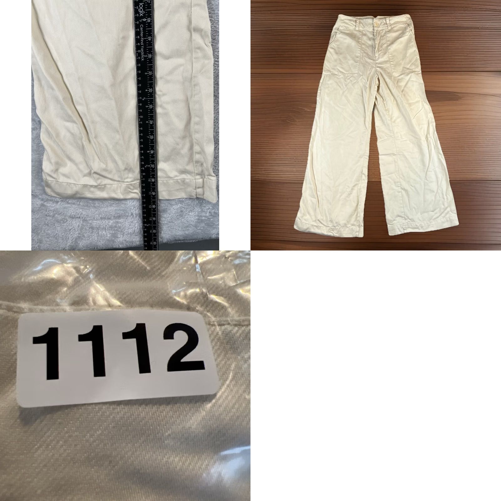 Joie VINTAGE Joie Pants Womens Sz 10 White Cotton Wide-Leg 90s Boho Grunge XSmall? No Size 32" / US 10 / IT 46 - 8 Thumbnail