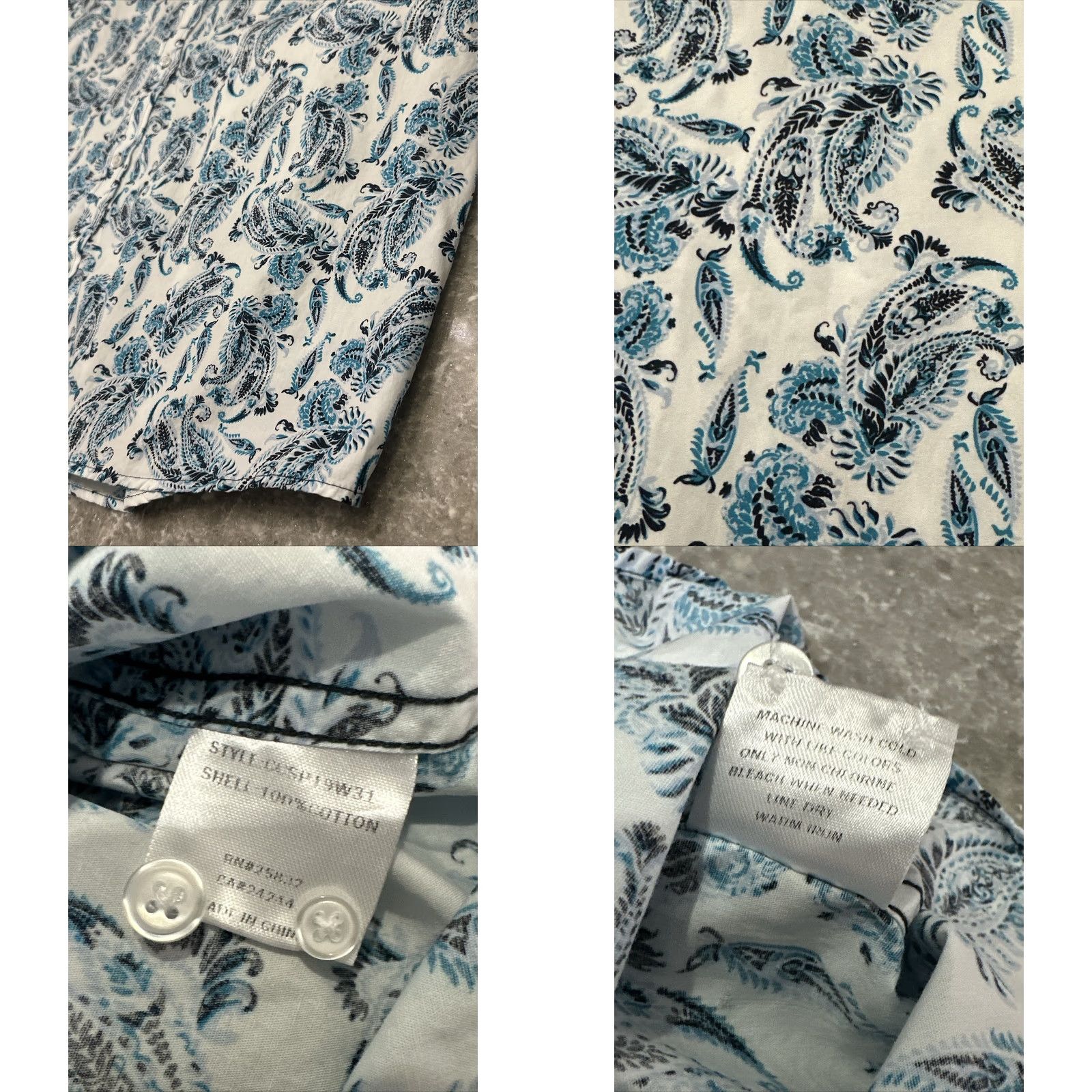 Cody James Cody James Core Button Up Shirt 2XL Paisley Western Regular Fit 100% Cotton Blue Button-Down Collar Mens Shirt Size US XXL / EU 58 / 5 - 8 Thumbnail