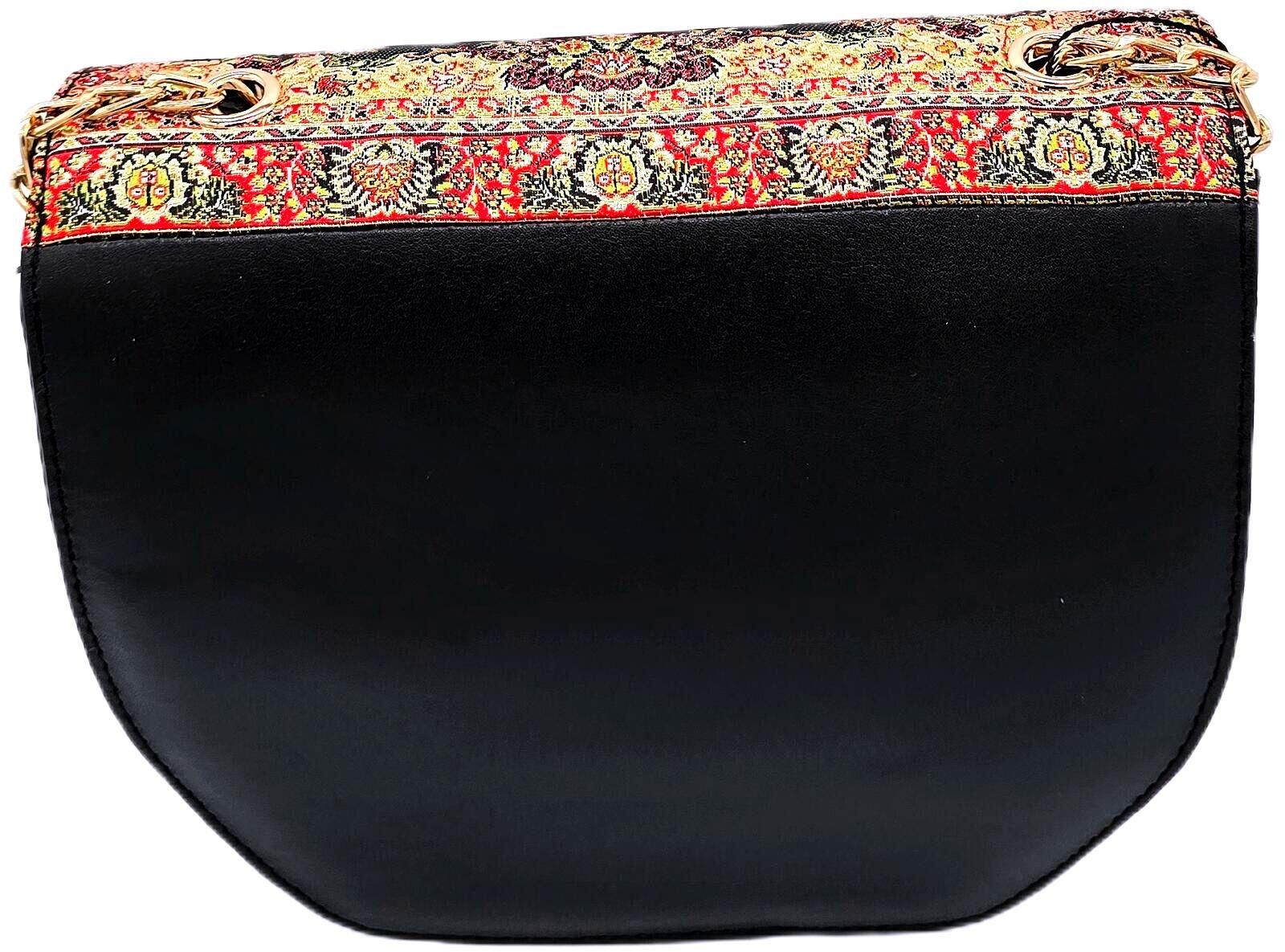 The Unbranded Brand Elegant Black and Multicolor Patterned Shoulder Bag Size ONE SIZE - 4 Thumbnail