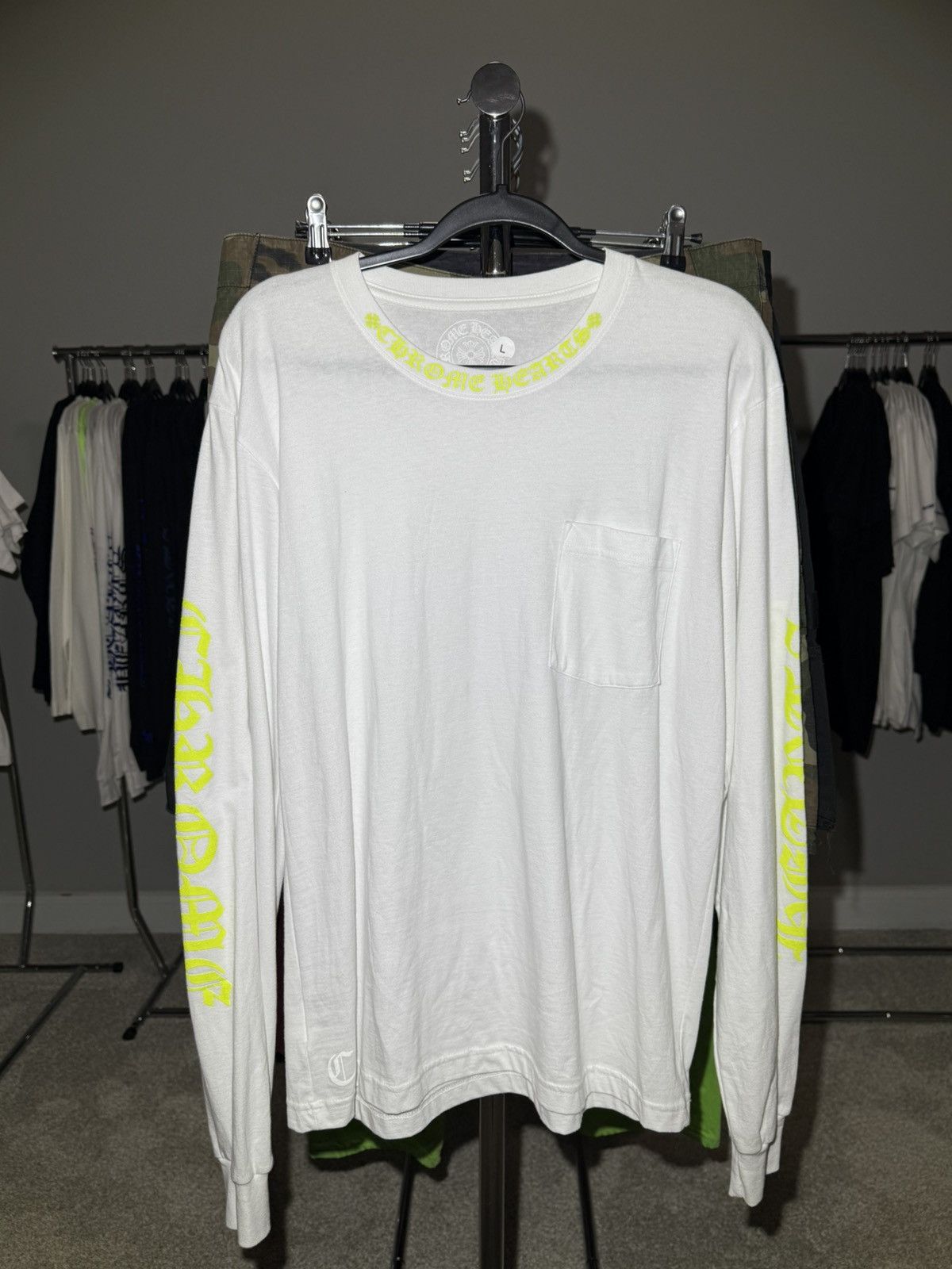 Chrome Hearts Chrome Hearts White/Acidic Green Longlseeve Size US L / EU 52-54 / 3 - 1 Thumbnail