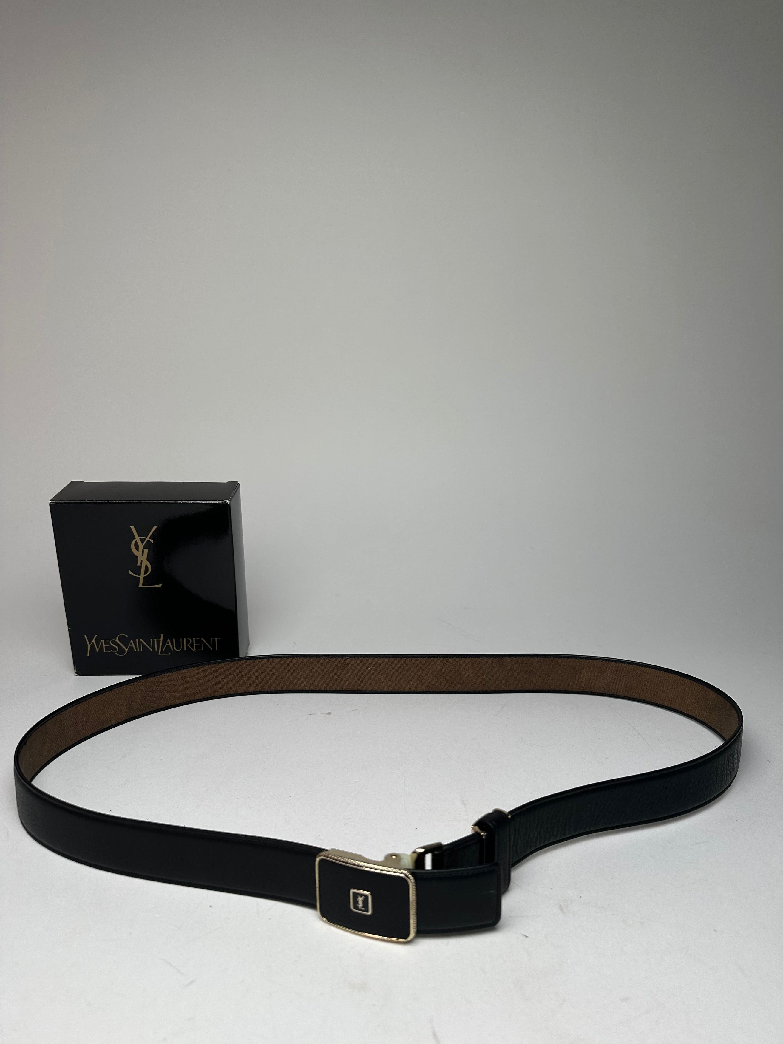 Other Vintage Yves Saint Laurent Snake Emblossed Leather Belt Blac Size ONE SIZE - 1 Thumbnail