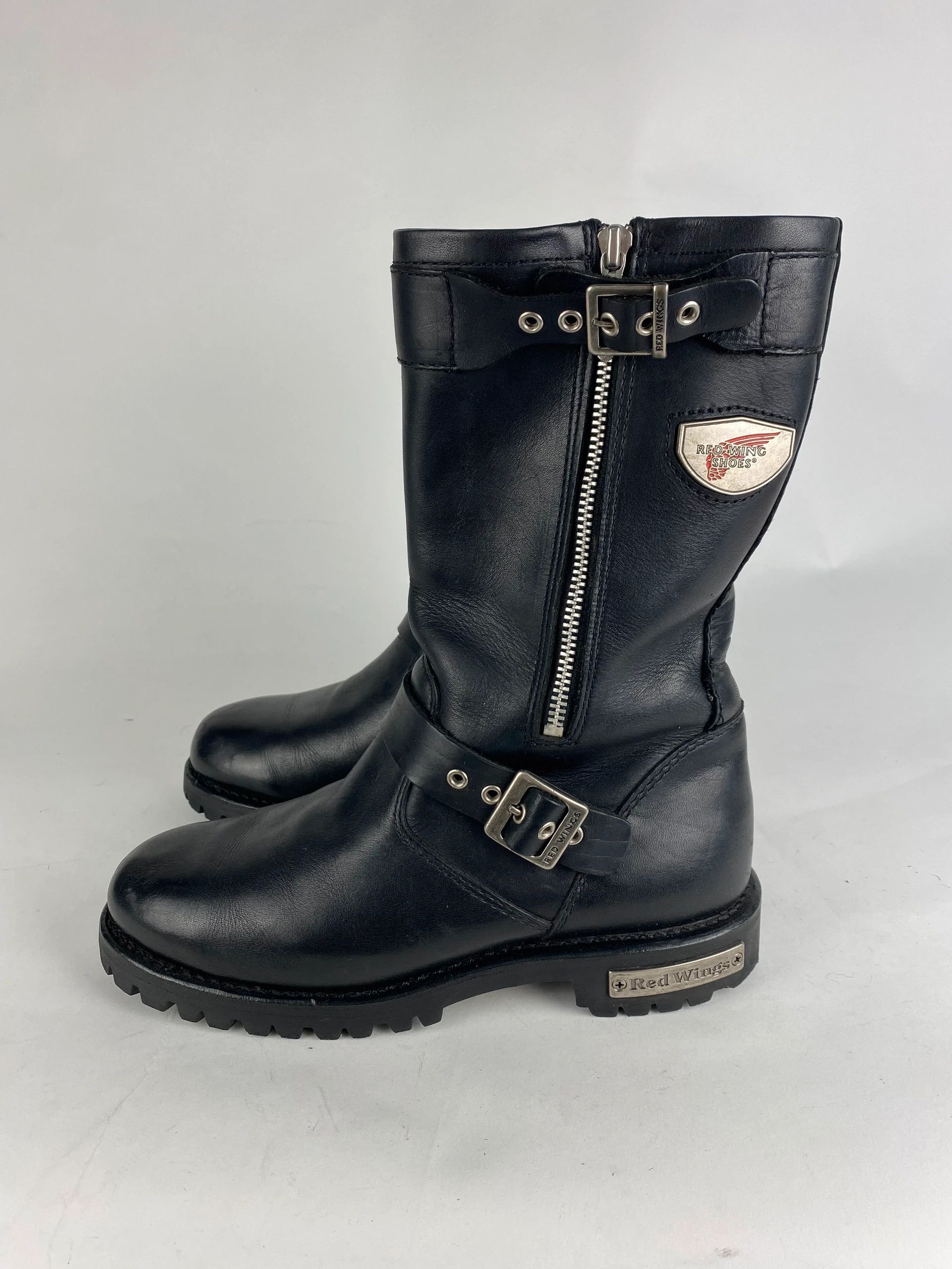 Other red wing shoes engineer leather boots biker high vibram Size US 8.5 / IT 38.5 - 2 Thumbnail