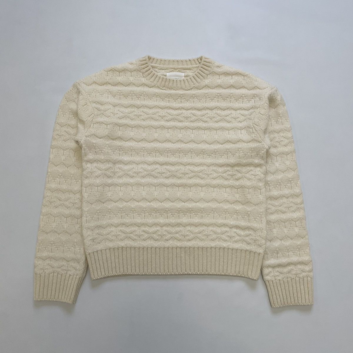 Takahiromiyashita The Soloist. Patterned Cream Wool Sweater Size US M / EU 48-50 / 2 - 1 Thumbnail