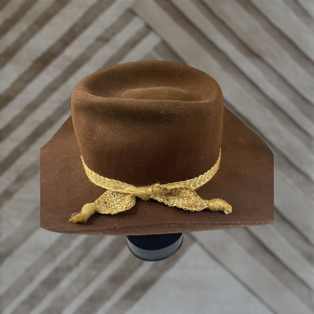 FELT American Hat Company Cowboy Hat Wool? Felt Brown Western 7 1/8 Mens Oval USA Mens Size ONE SIZE - 1 Thumbnail