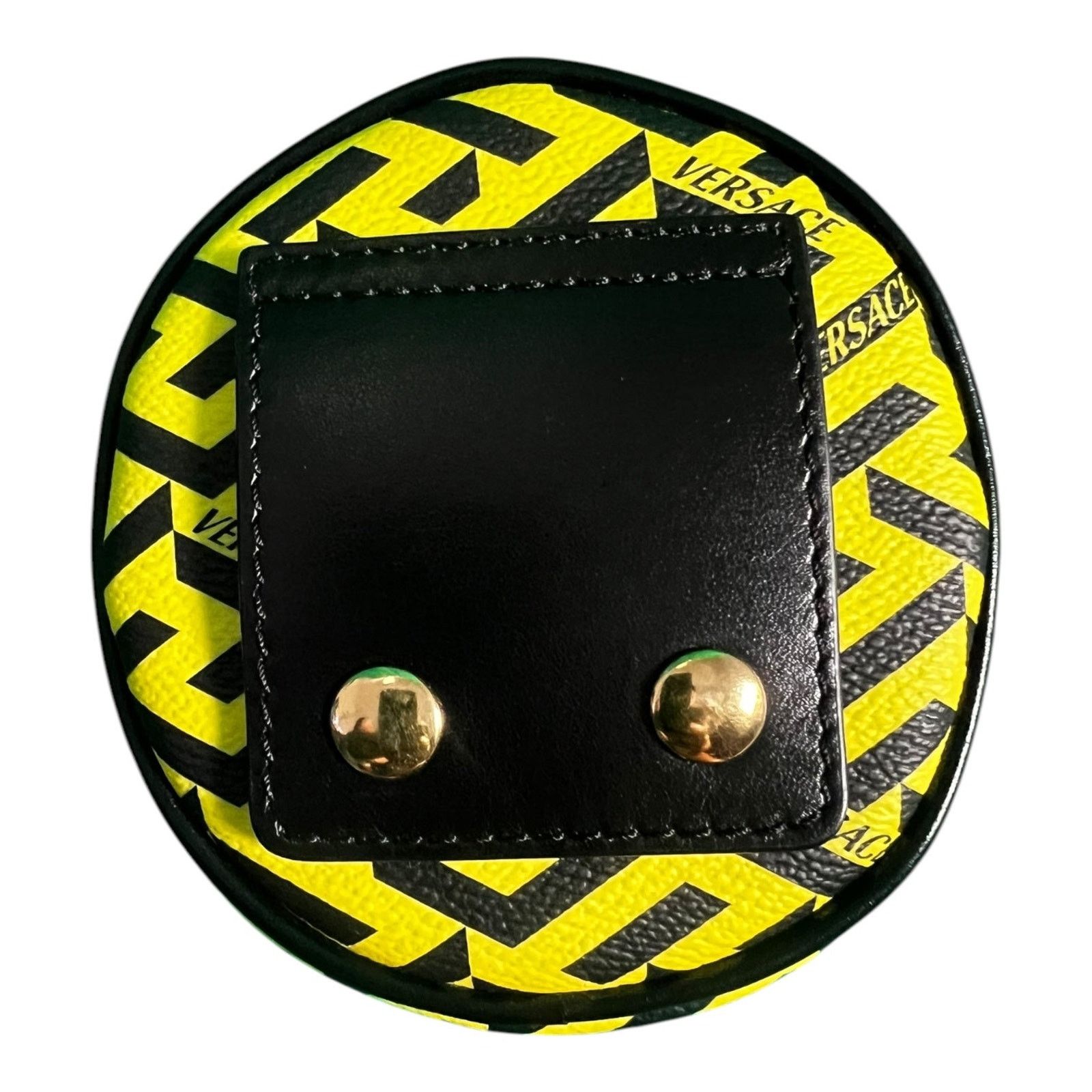 Versace Versace Bright Yellow La Greca Round Pouch Coin Belt Bag Size ONE SIZE - 2 Thumbnail