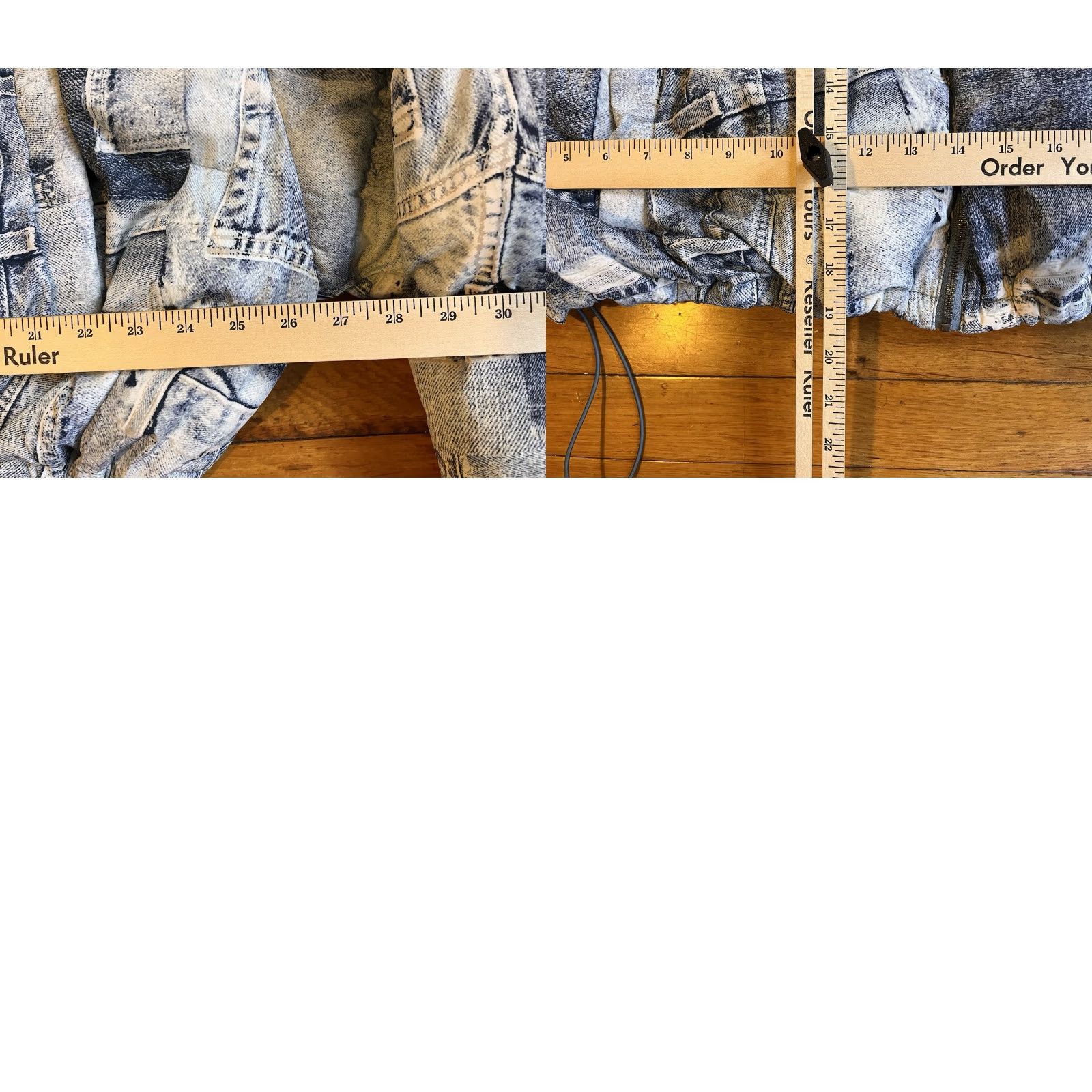 Urban Outfitters Urban Outfitters Taryn Cropper Puffer Jacket Women’s 3XL Blue Denim Print Jacket Size XXL / US 16-18 / IT 52-54 - 9 Thumbnail