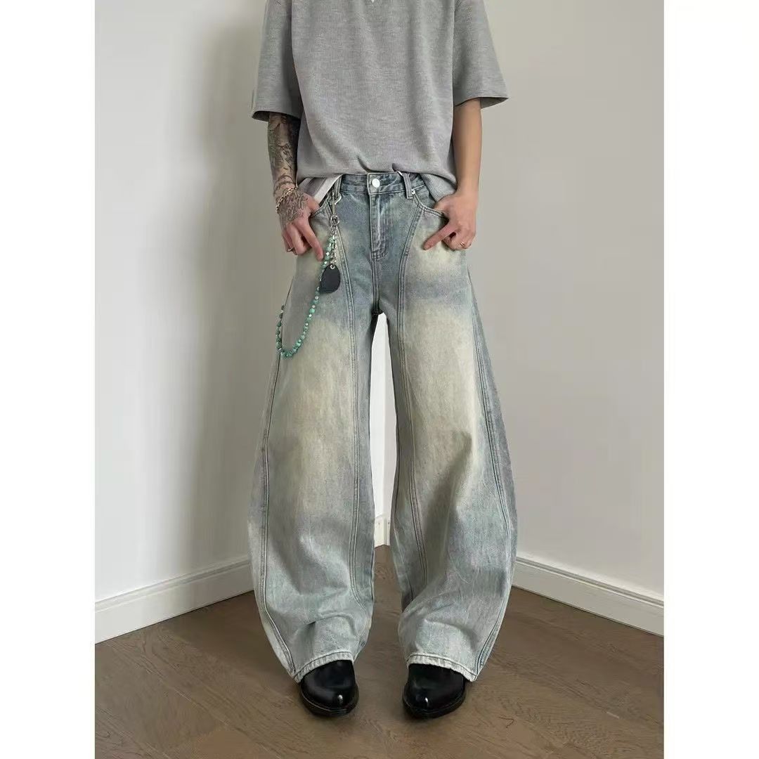 Vintage Men's blue street retro washed distressed scimitar jeans Size US 32 / EU 48 - 1 Thumbnail