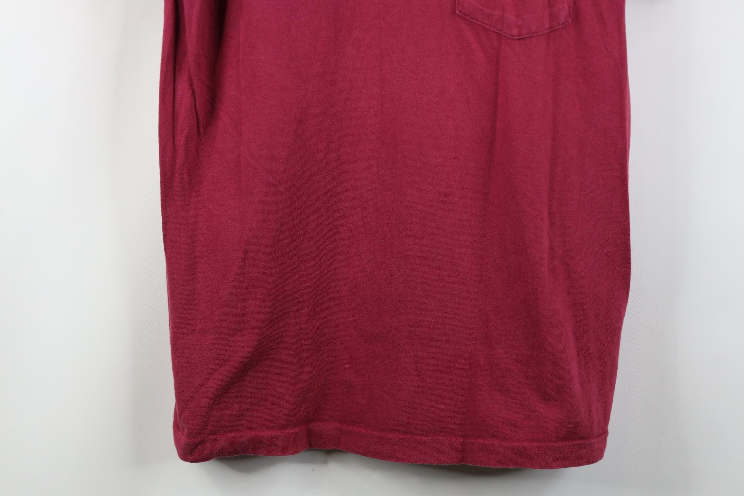 Vintage Vintage 90s Streetwear Blank Combed Cotton T-Shirt Red USA Size US L / EU 52-54 / 3 - 3 Thumbnail