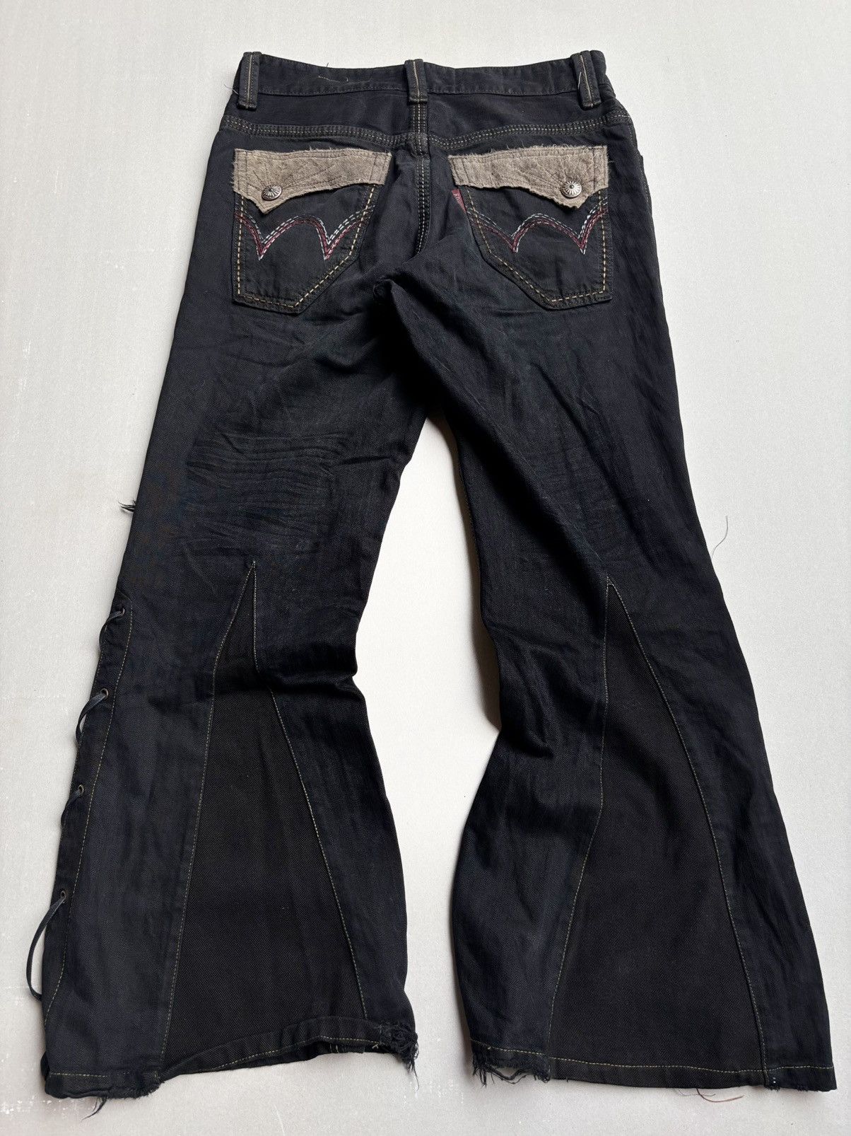 Japanese Brand Lace-up flare jeans Size US 30 / EU 46 - 4 Thumbnail