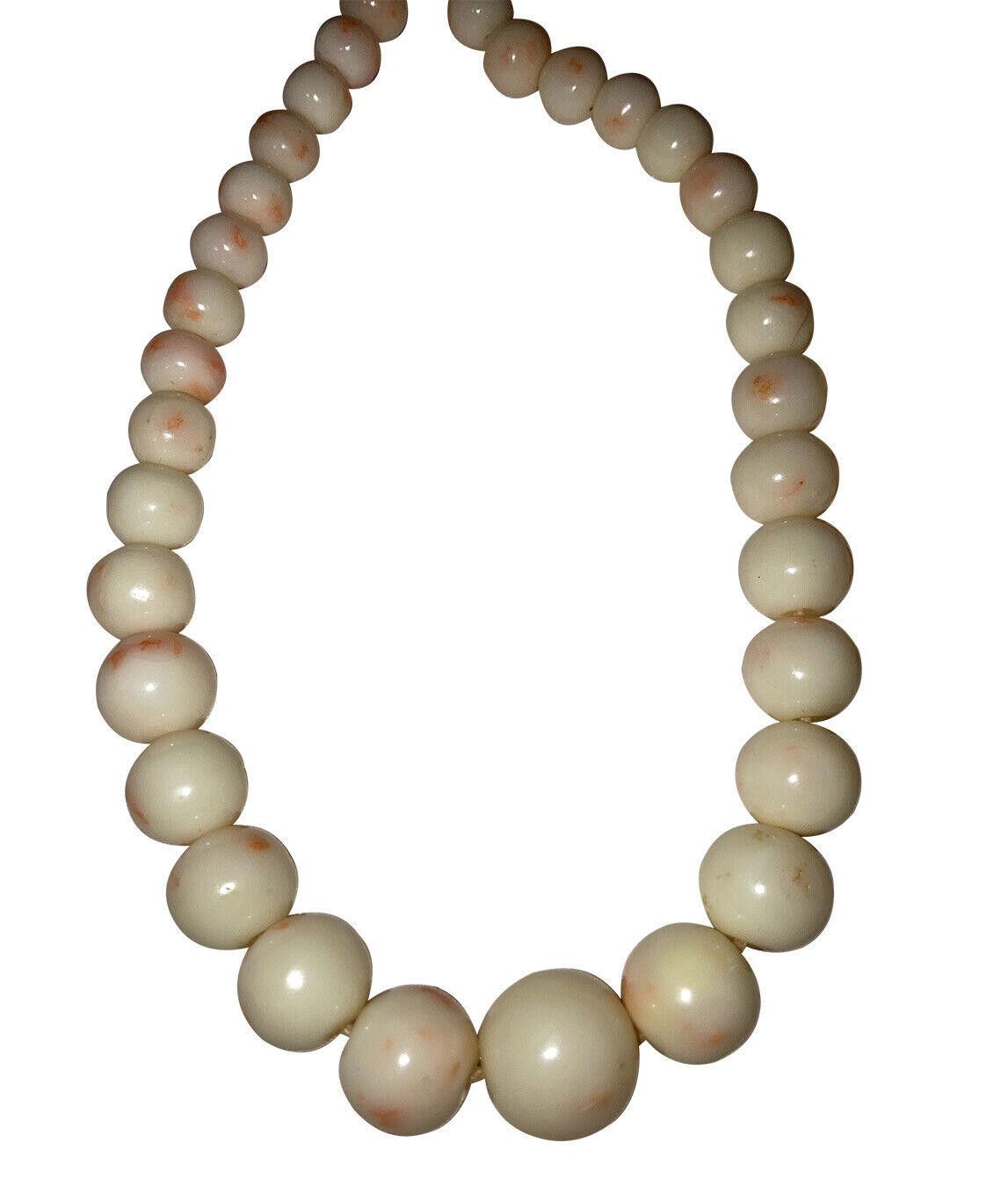 Designer Victorian Graduated Smooth Angel Skin Coral Beaded Necklace Size ONE SIZE - 2 Thumbnail