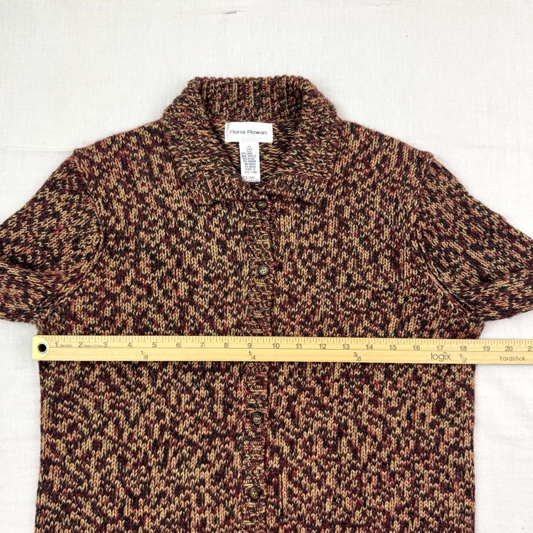 Vintage VINTAGE Rena Rowan Sweater Womens Medium Knit Wool Blend Collar Red 80s 90s Size M / US 6-8 / IT 42-44 - 5 Thumbnail