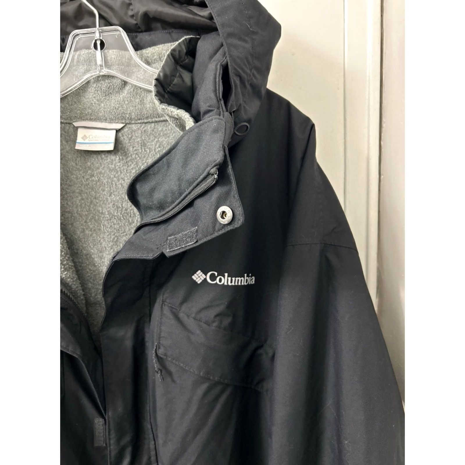 Vintage Columbia Bugaboo Interchange Jacket Mens 5XL Black 3 In 1 Omni-Tech Fleece Parka Rainproof Waterproof Hooded Lined Pockets Size US XXL / EU 58 / 5 - 4 Thumbnail