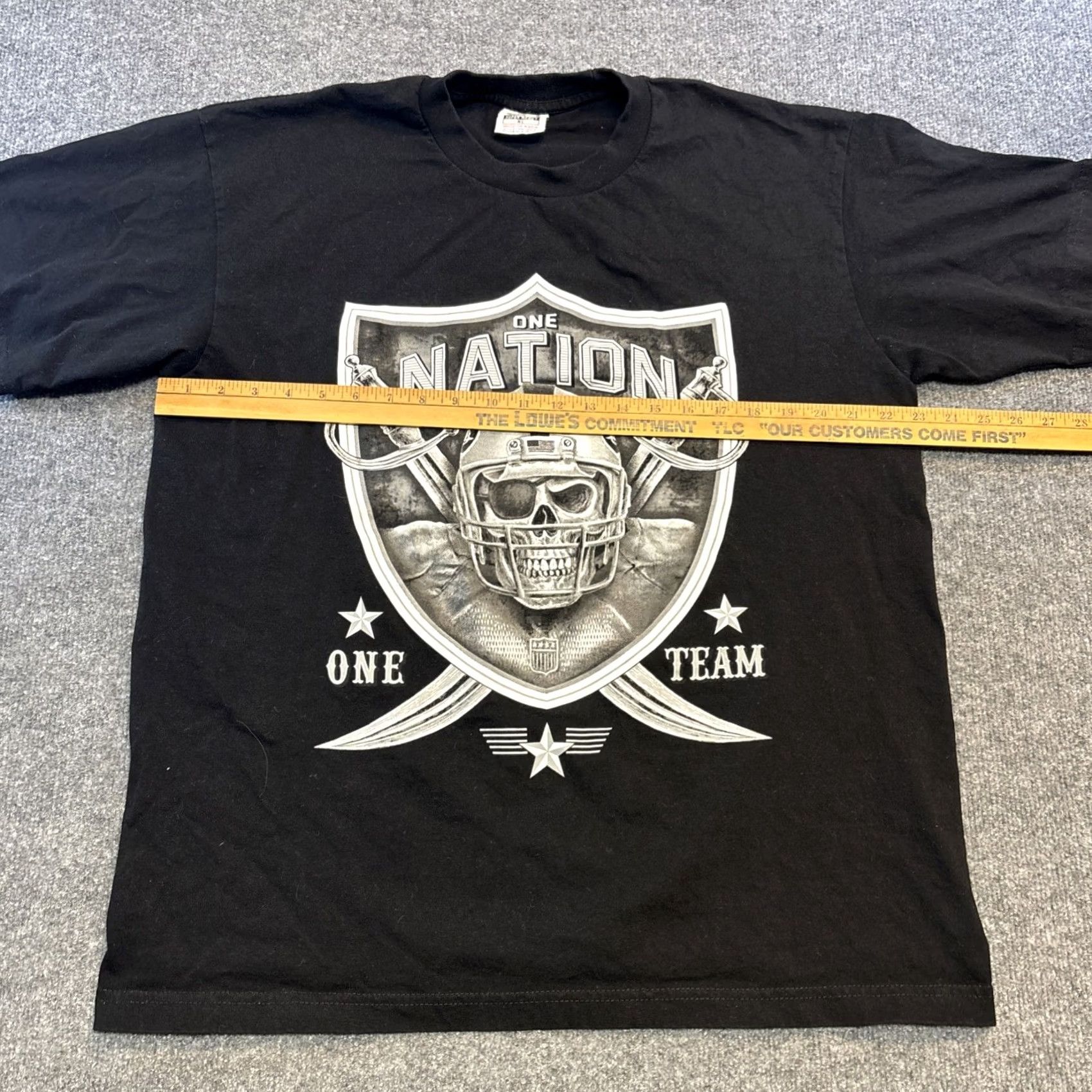 Vintage VINTAGE Raiders Shirt Graphic Black T-Shirt Los Angeles Men XL One Nation 90s Mens XL Shirts Shirt Size US XL / EU 56 / 4 - 6 Thumbnail