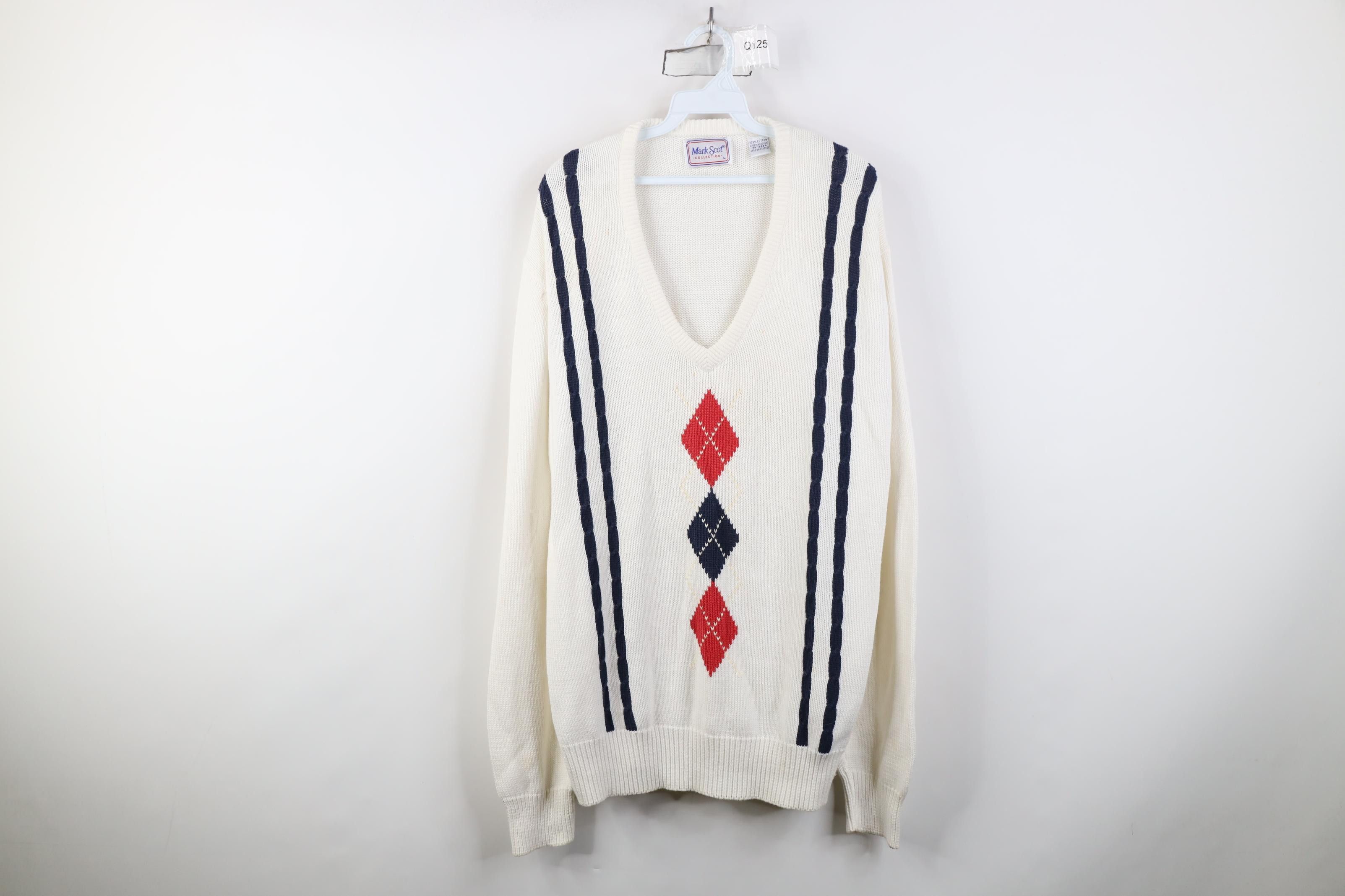 Vintage Vintage 80s 90s Streetwear Cotton Cable Knit Golf Sweater Size US L / EU 52-54 / 3 - 1 Thumbnail