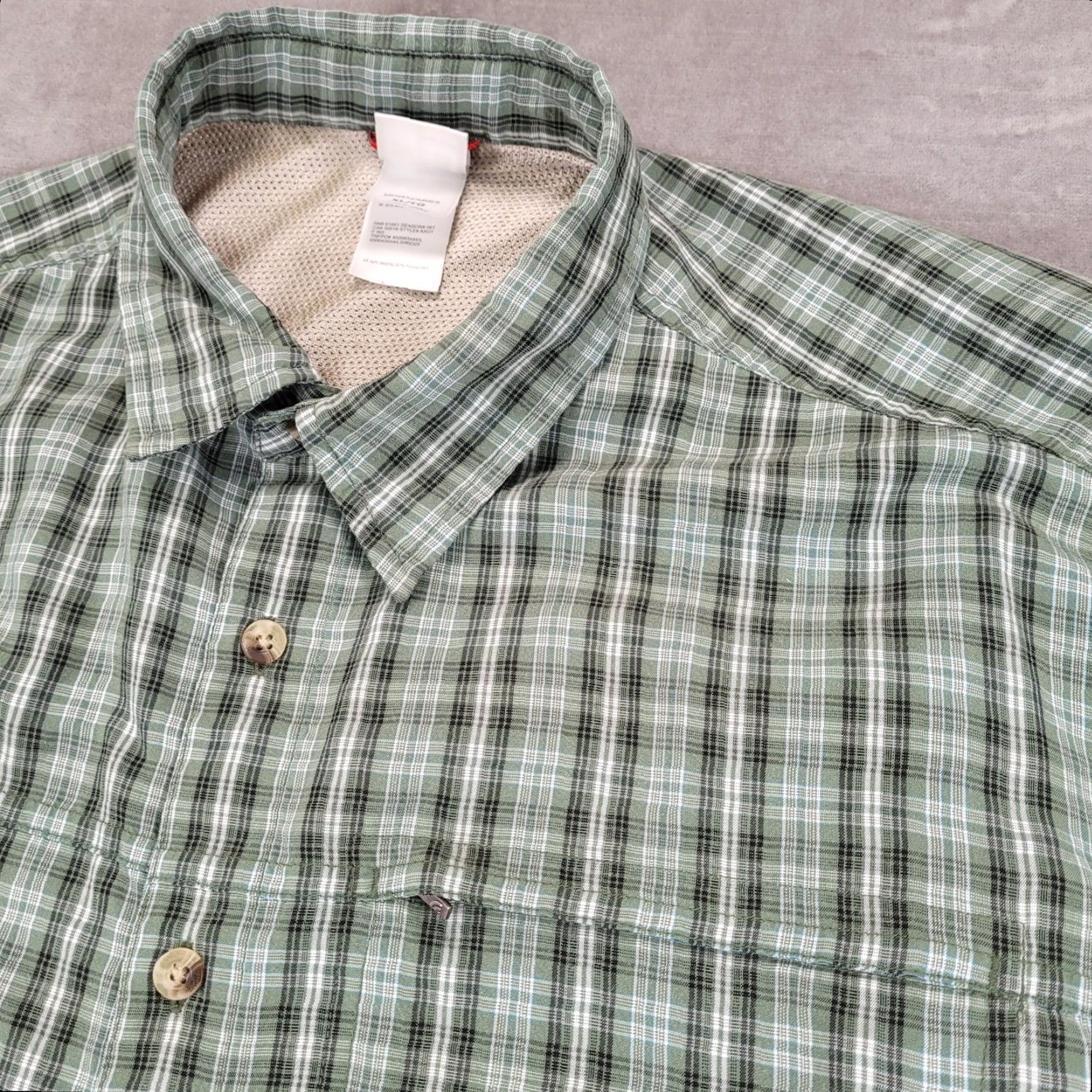 The North Face The North Face Mens XL Green Plaid Short Sleeve Button Up Hiking Shirt Modal Size US XL / EU 56 / 4 - 2 Thumbnail