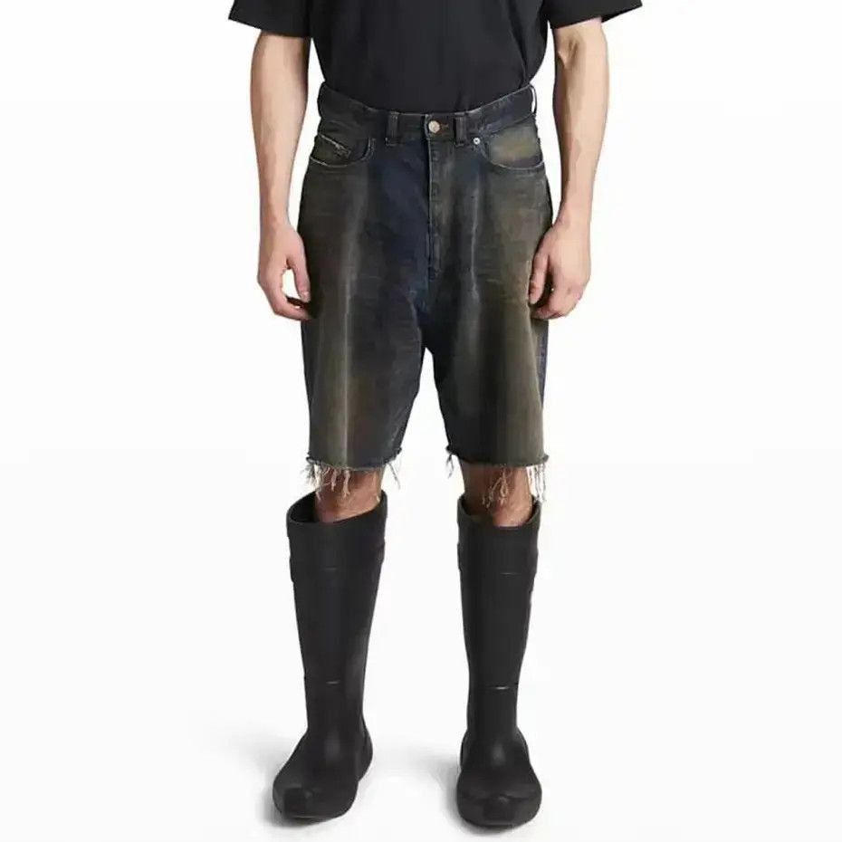 Japanese Brand Wide Leg Streetwear Washed Vintage Denim Shorts y2k Size US 32 / EU 48 - 5 Thumbnail