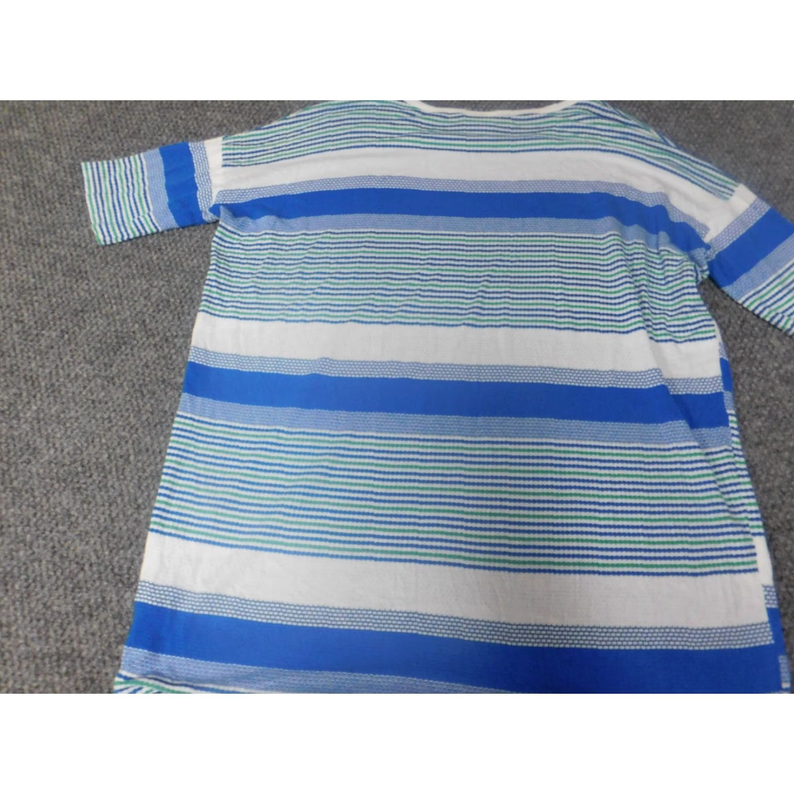 Vintage LuLaRoe Womens Shirt XS gray blue stripe pullover knit cotton pocket casual short sleeve tie? Size XS / US 0-2 / IT 36-38 - 7 Thumbnail