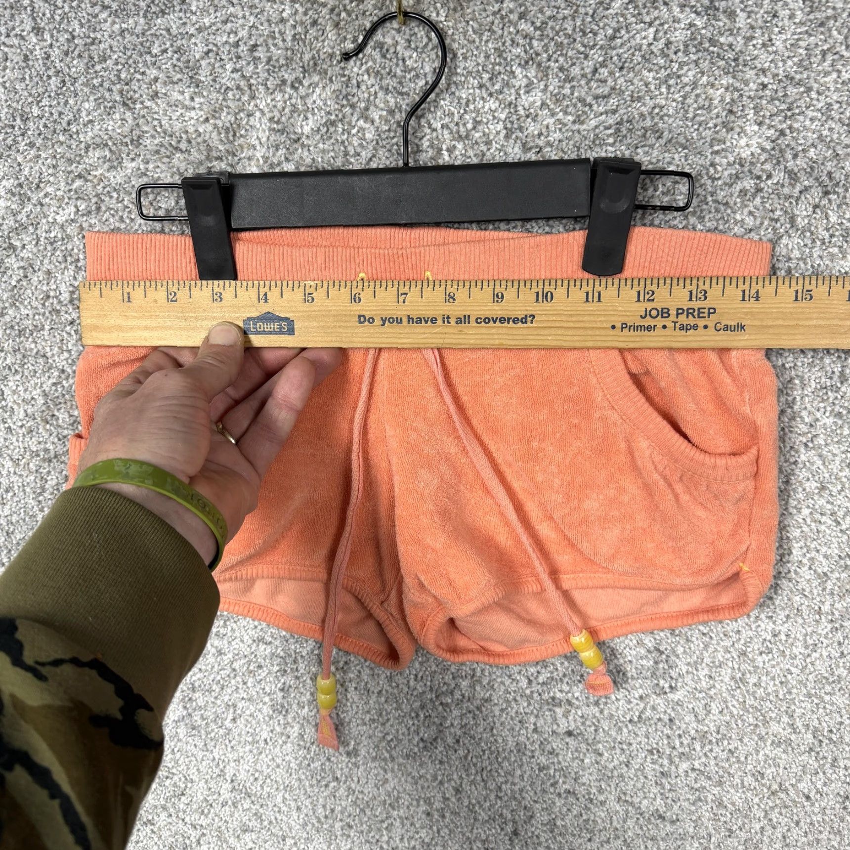 Old Navy VINTAGE Old Navy Sweat Shorts XXS Women's Casual Shorts 29x9 Peach Orange Terry Cloth Drawstring Elastic Waist Pockets Summer Size 24" / US 00 / IT 34 - 2 Thumbnail