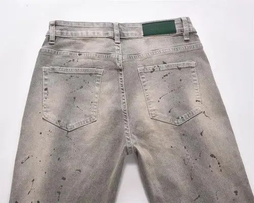 VIBE Men's punk ink-splashed distressed washed jeans Size US 32 / EU 48 - 4 Thumbnail