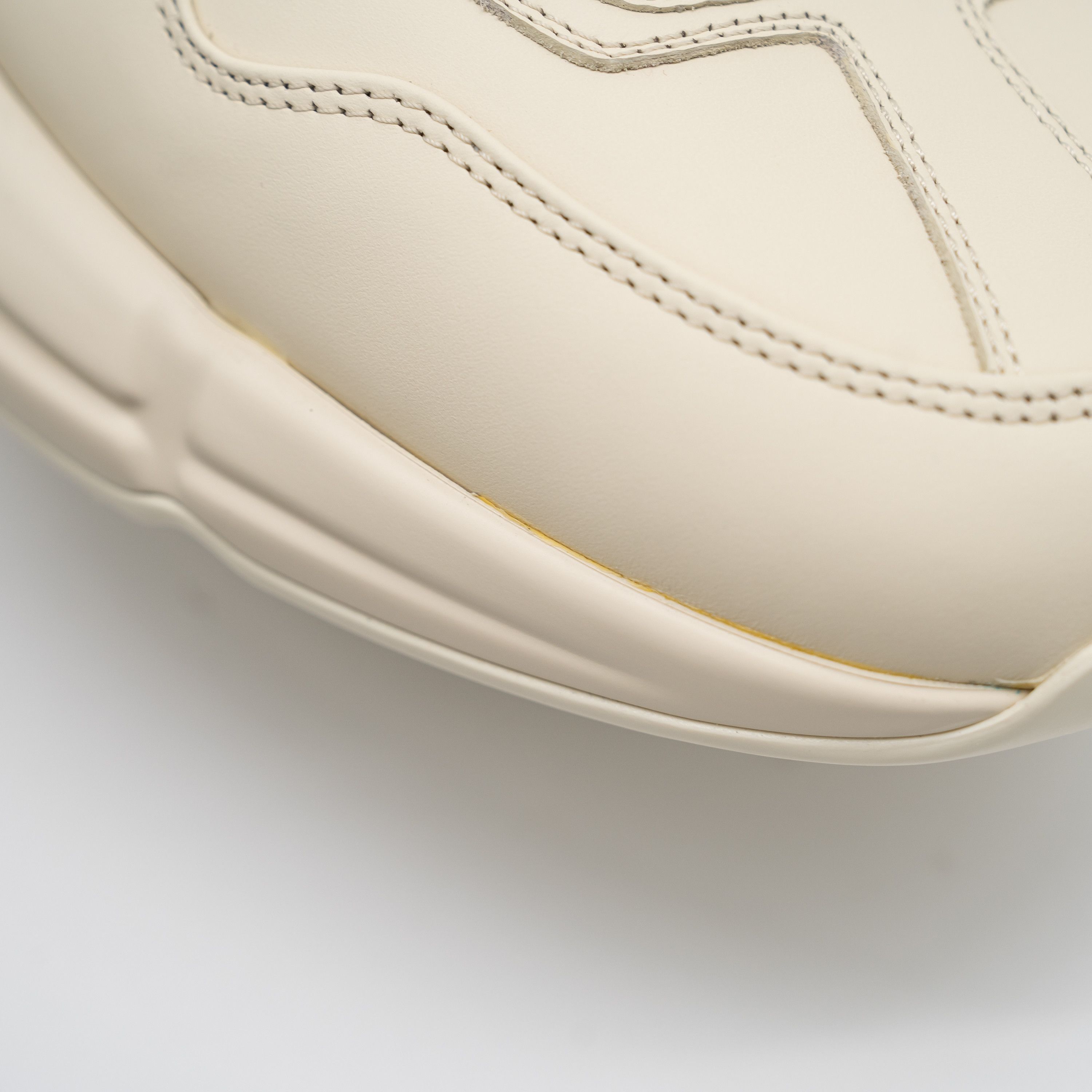 Gucci Gucci Rhyton Ivory Blue GG Cut Out Logo Leather Sneakers Size US 12.5 / EU 45-46 - 9 Thumbnail