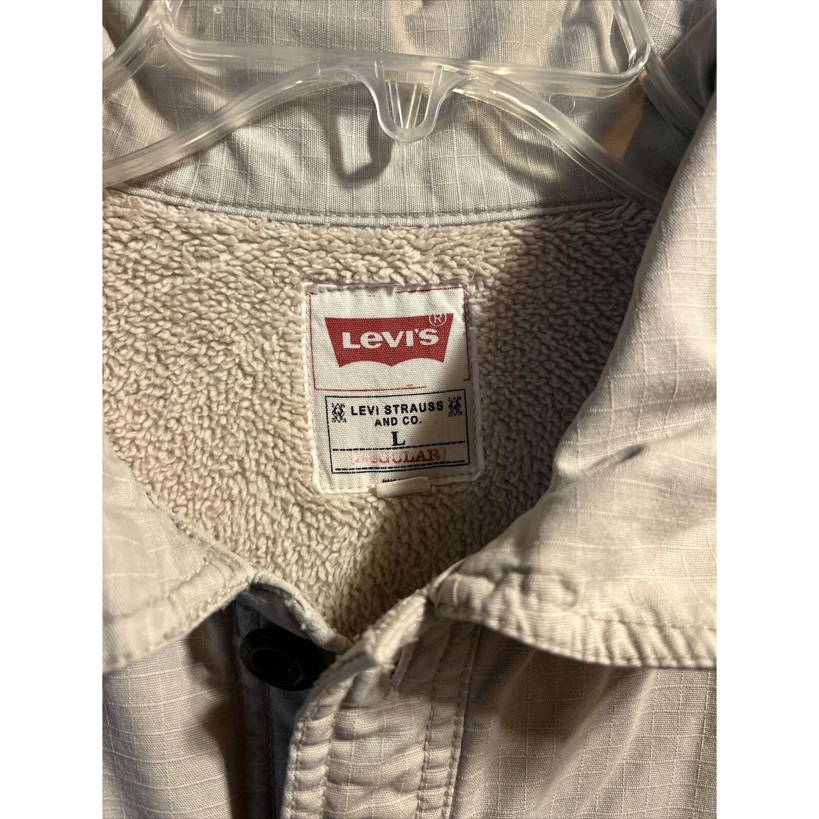 Levi's Levis VTG Men’s L Beige Sherpa Fleece Button Workwear Jacket Size US L / EU 52-54 / 3 - 2 Thumbnail