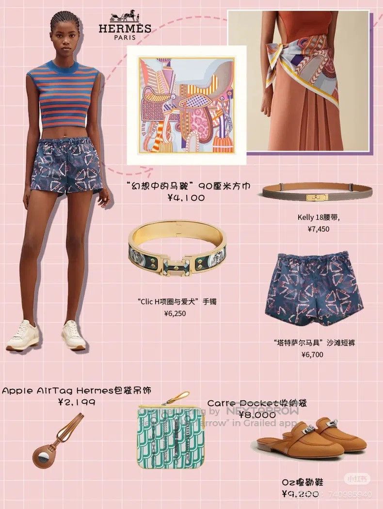 Hermes Hermes Blue printed shorts Size 42" / US 20 - 4 Thumbnail