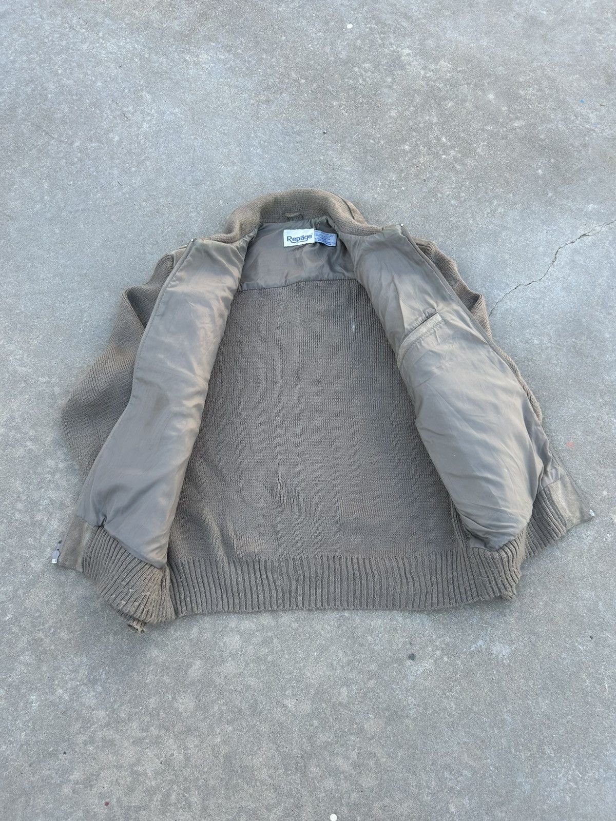 Vintage suede leather knit bomber jacket Size US L / EU 52-54 / 3 - 2 Thumbnail