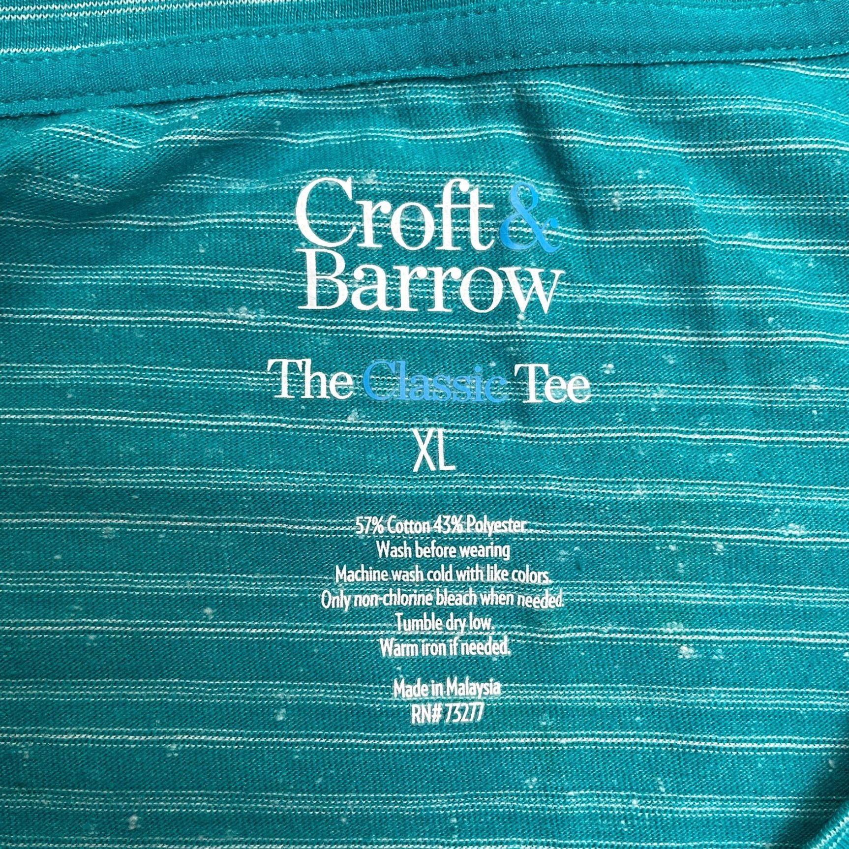 Croft & Barrow Croft & Barrow The Classic Tee Womens XL Blue Striped Crew Neck Casual T-Shirt Size XL / US 12-14 / IT 48-50 - 5 Thumbnail