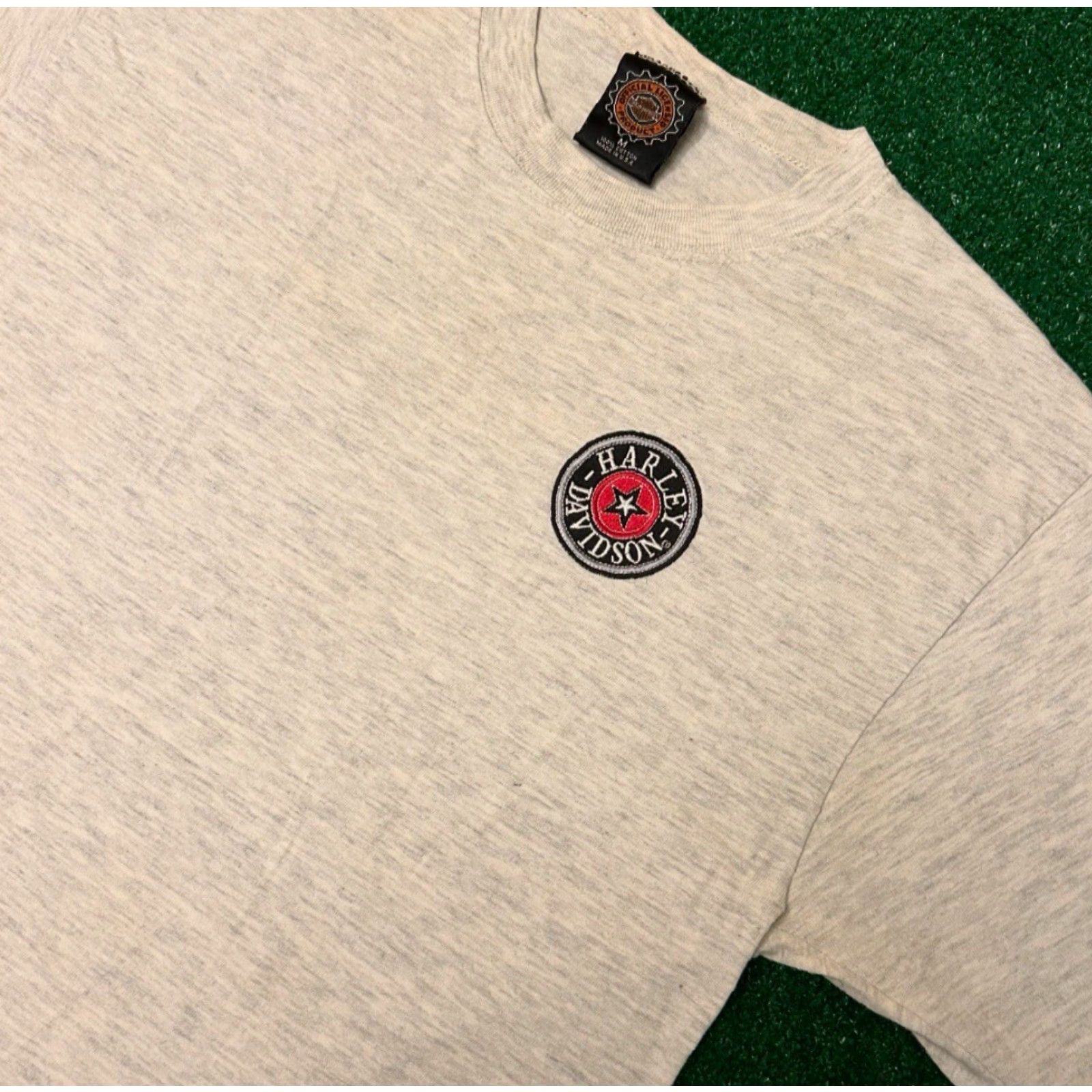 Harley Davidson VINTAGE Harley-Davidson Embroidered Logo VTG Shirt Mens Size M Gray 90s Motorcycle Biker USA Mens Size US M / EU 48-50 / 2 - 2 Thumbnail